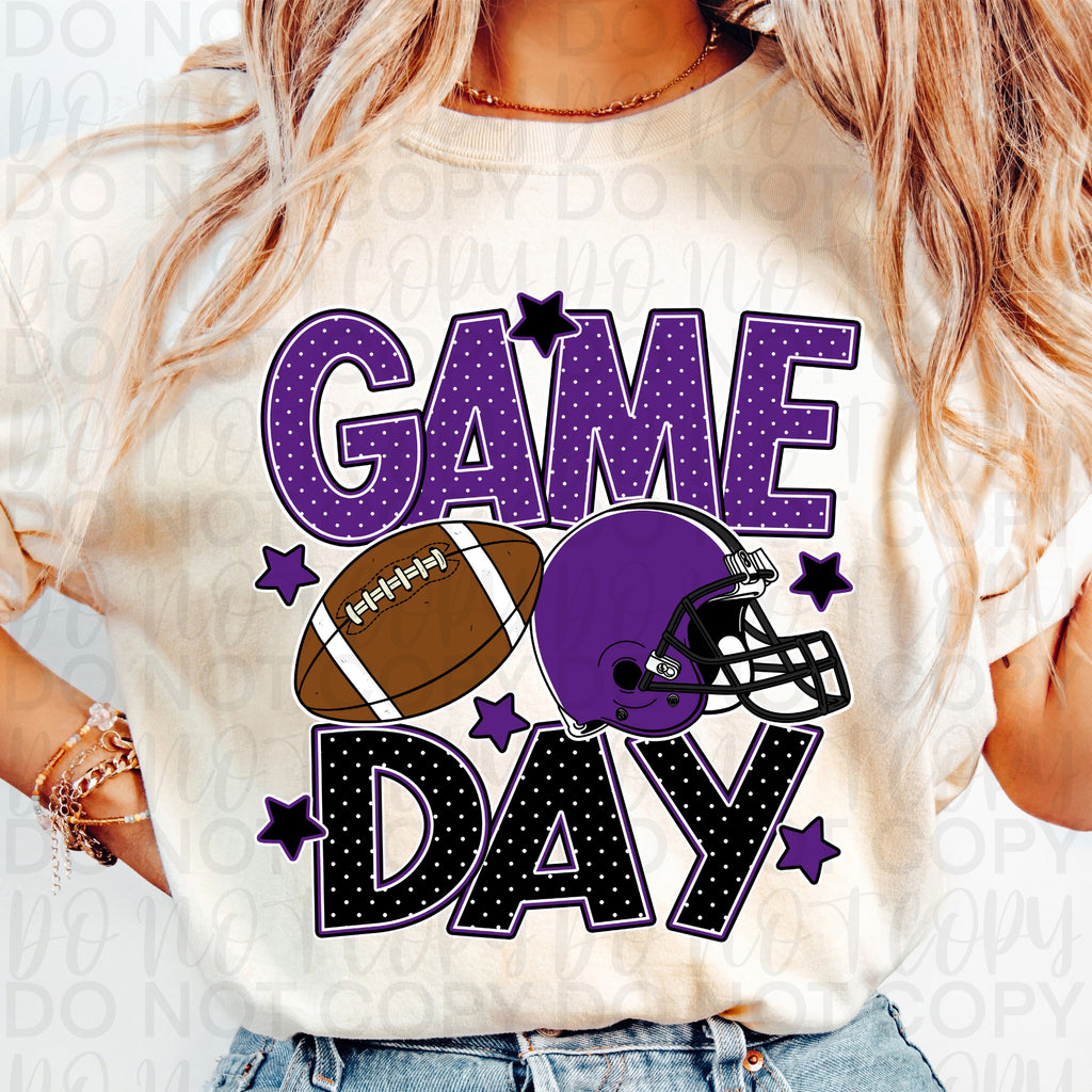 Purple Black Game Day Football PNG