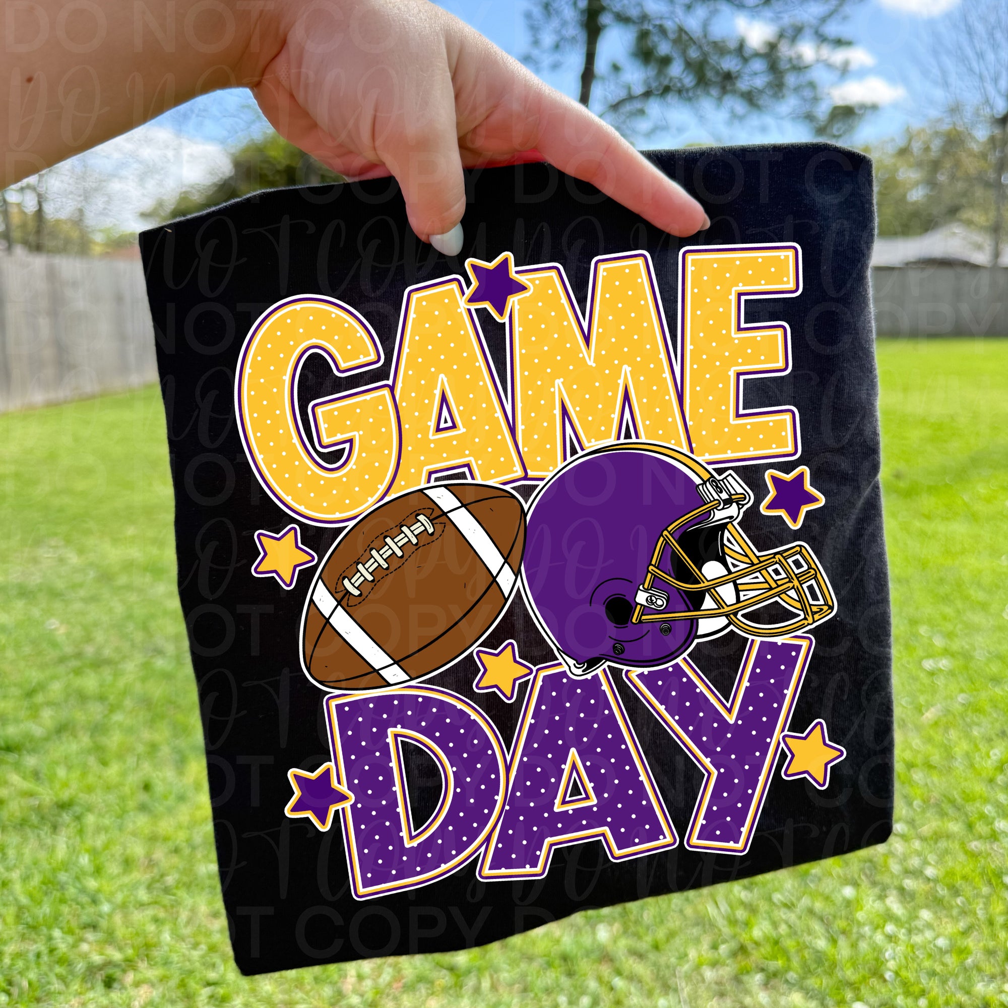 Purple Gold Game Day Football PNG