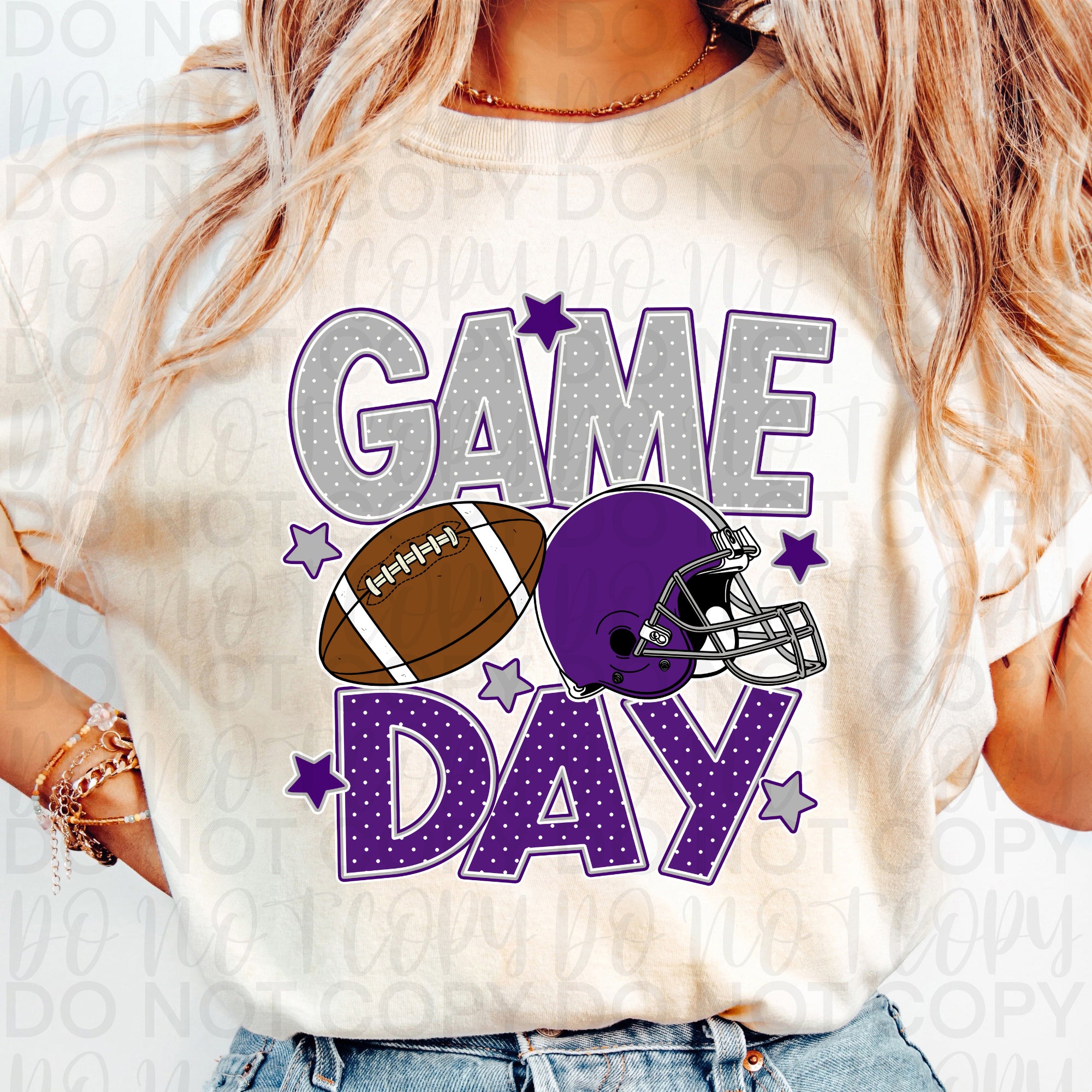 Purple Silver Game Day Football PNG