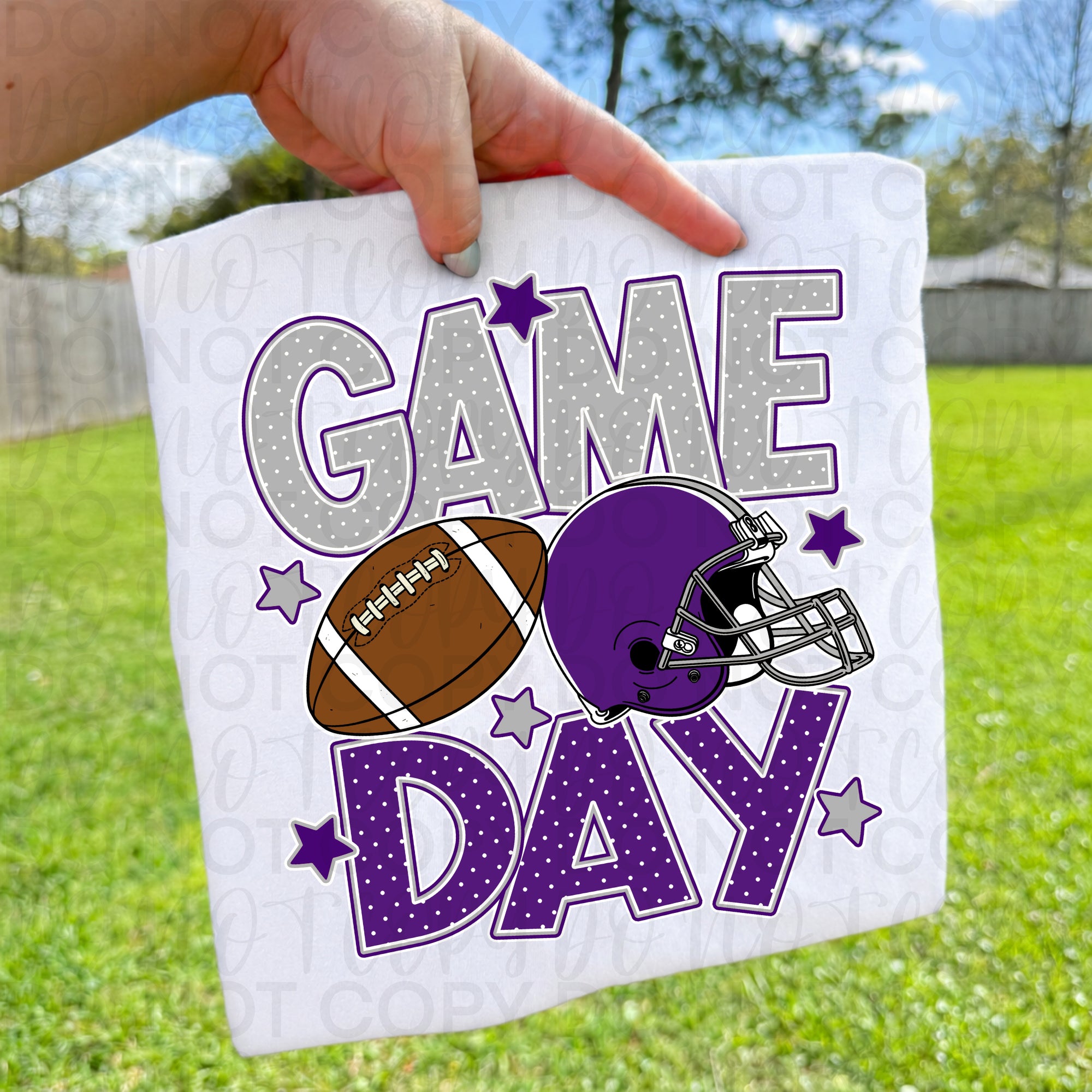 Purple Silver Game Day Football PNG