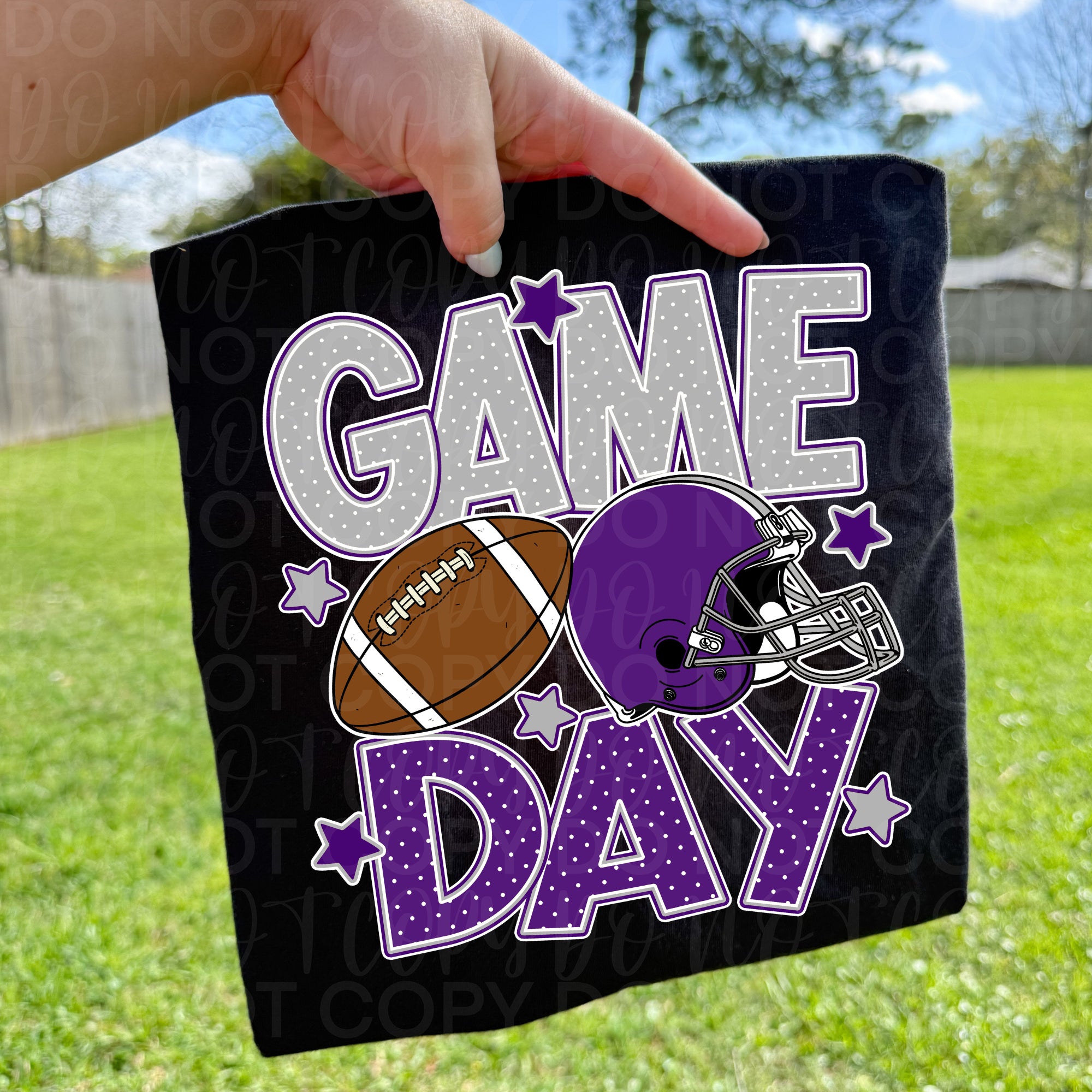 Purple Silver Game Day Football PNG