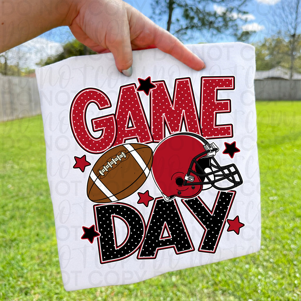 Red Black Game Day Football PNG