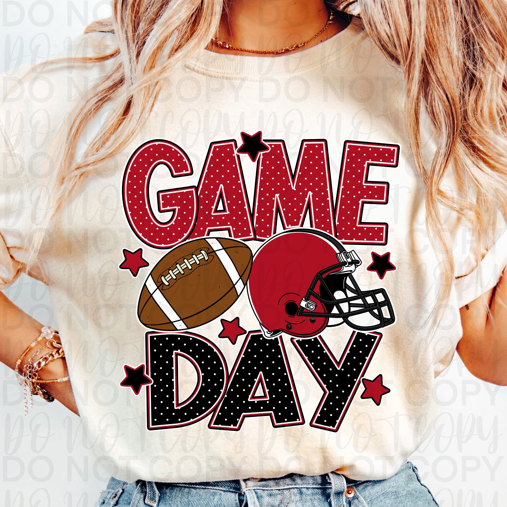 Red Black Game Day Football PNG