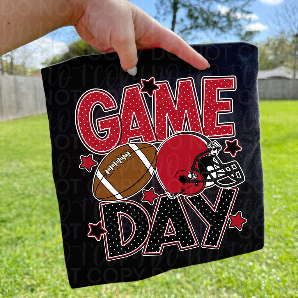 Red Black Game Day Football PNG