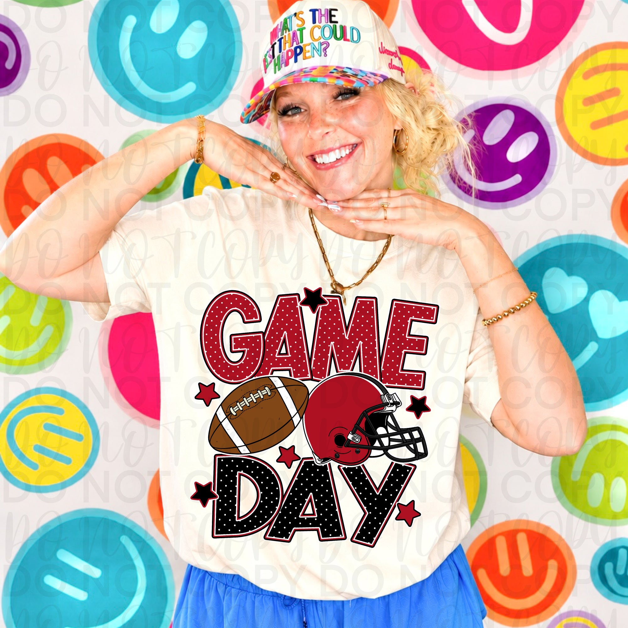 Red Black Game Day Football PNG