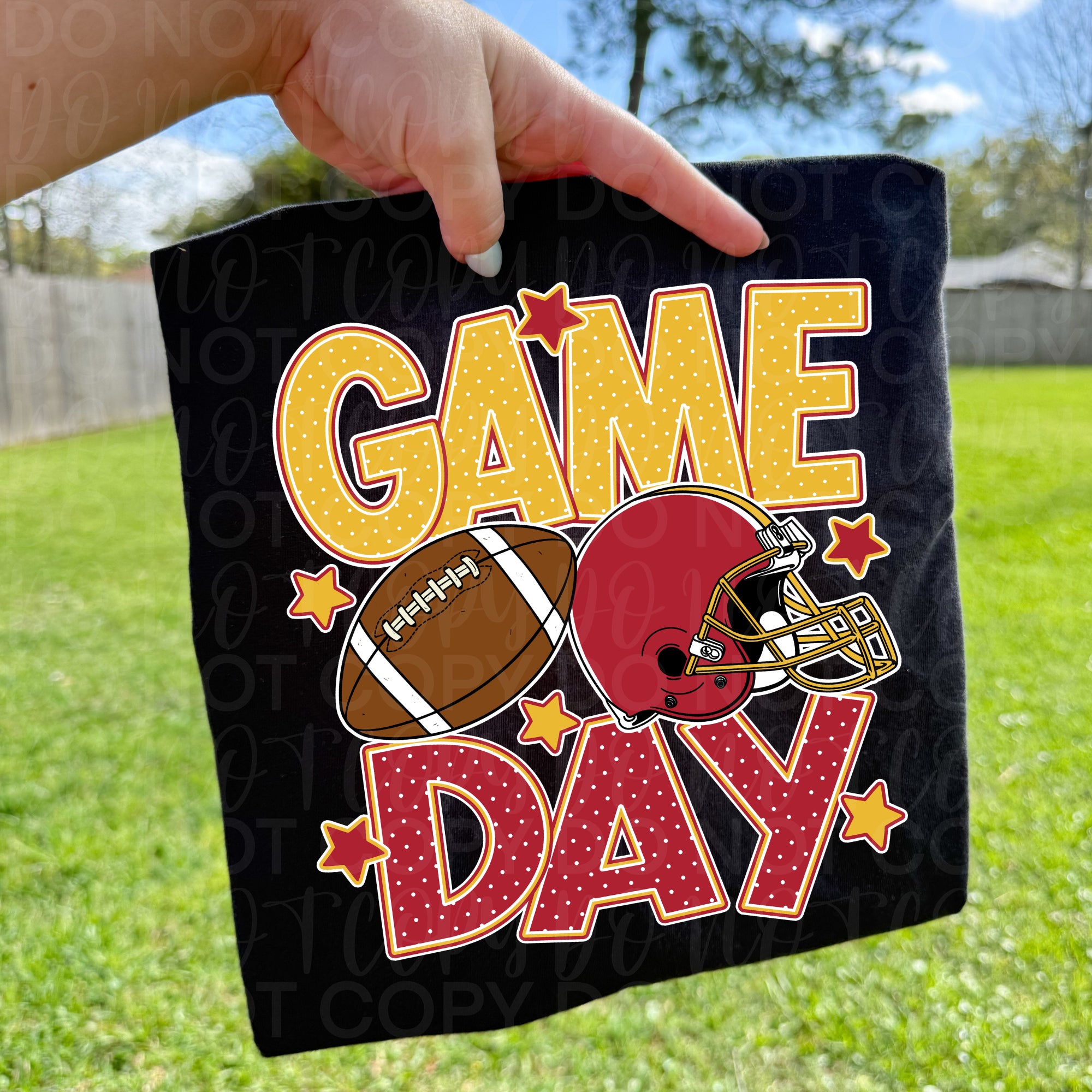 Red Gold Game Day Football PNG