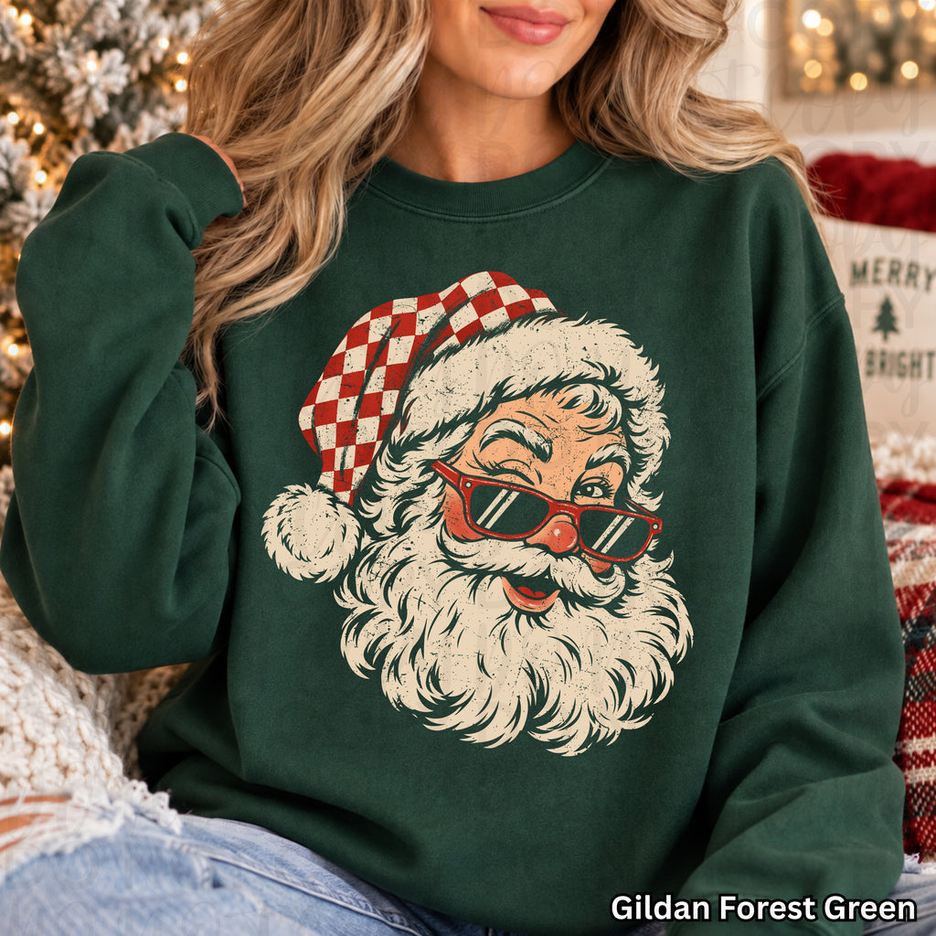 Retro Checker Santa PNG