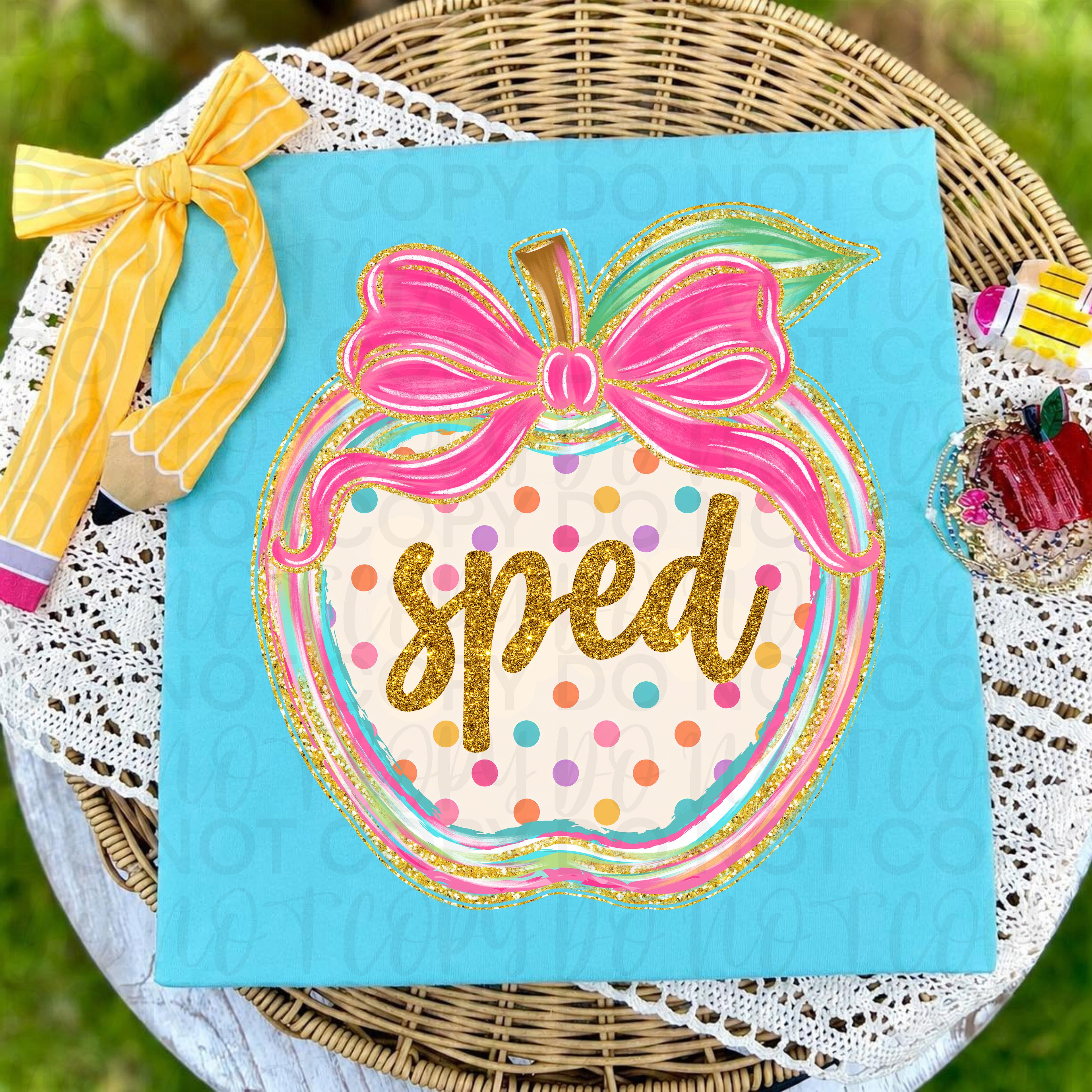 SPED Preppy Apple PNG