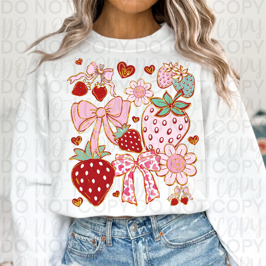 Boho Strawberry Coquette PNG