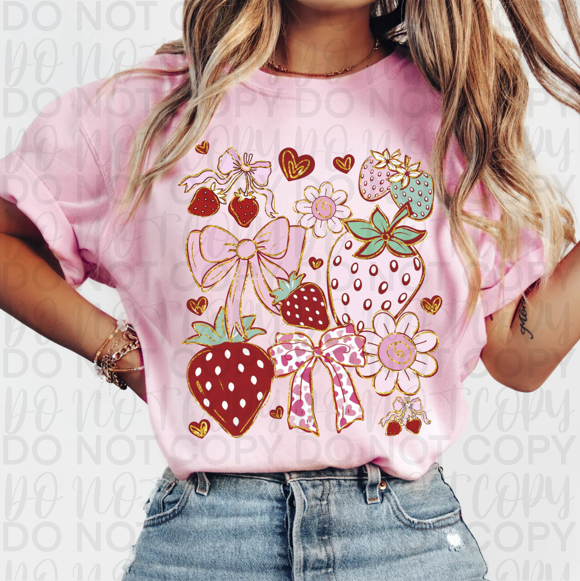 Boho Strawberry Coquette PNG