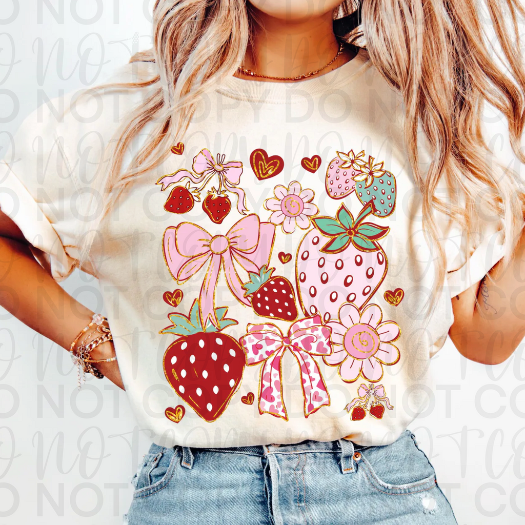Boho Strawberry Coquette PNG