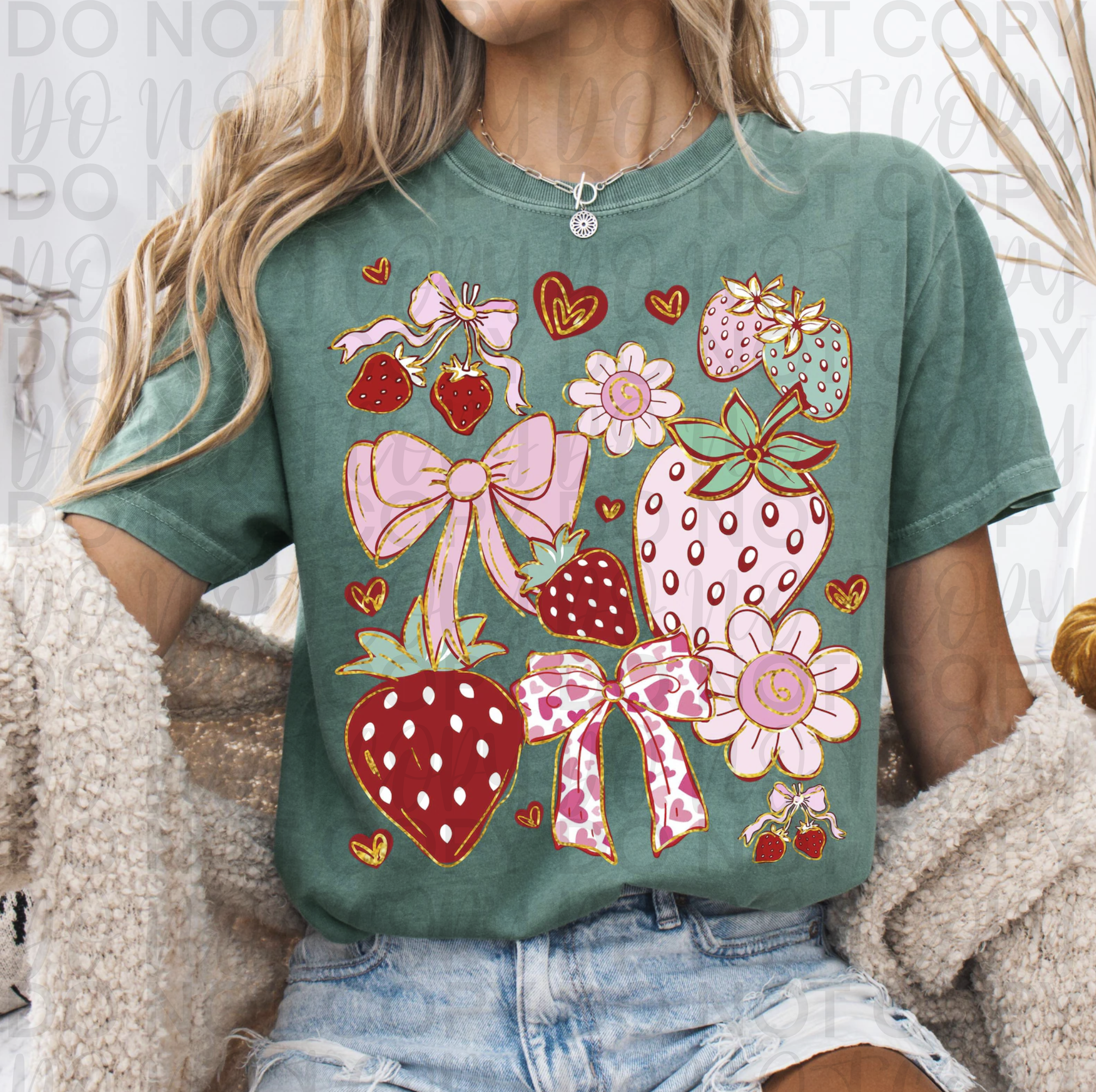 Boho Strawberry Coquette PNG