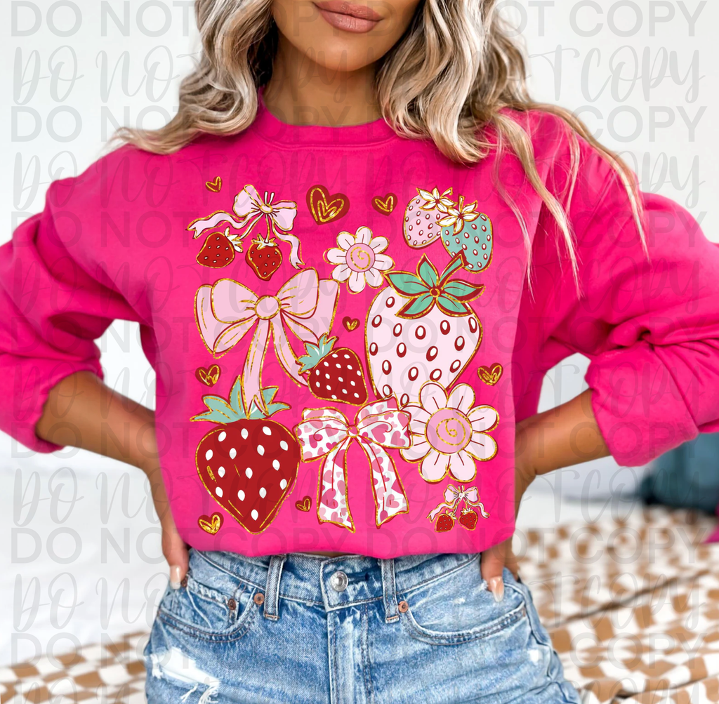 Boho Strawberry Coquette PNG
