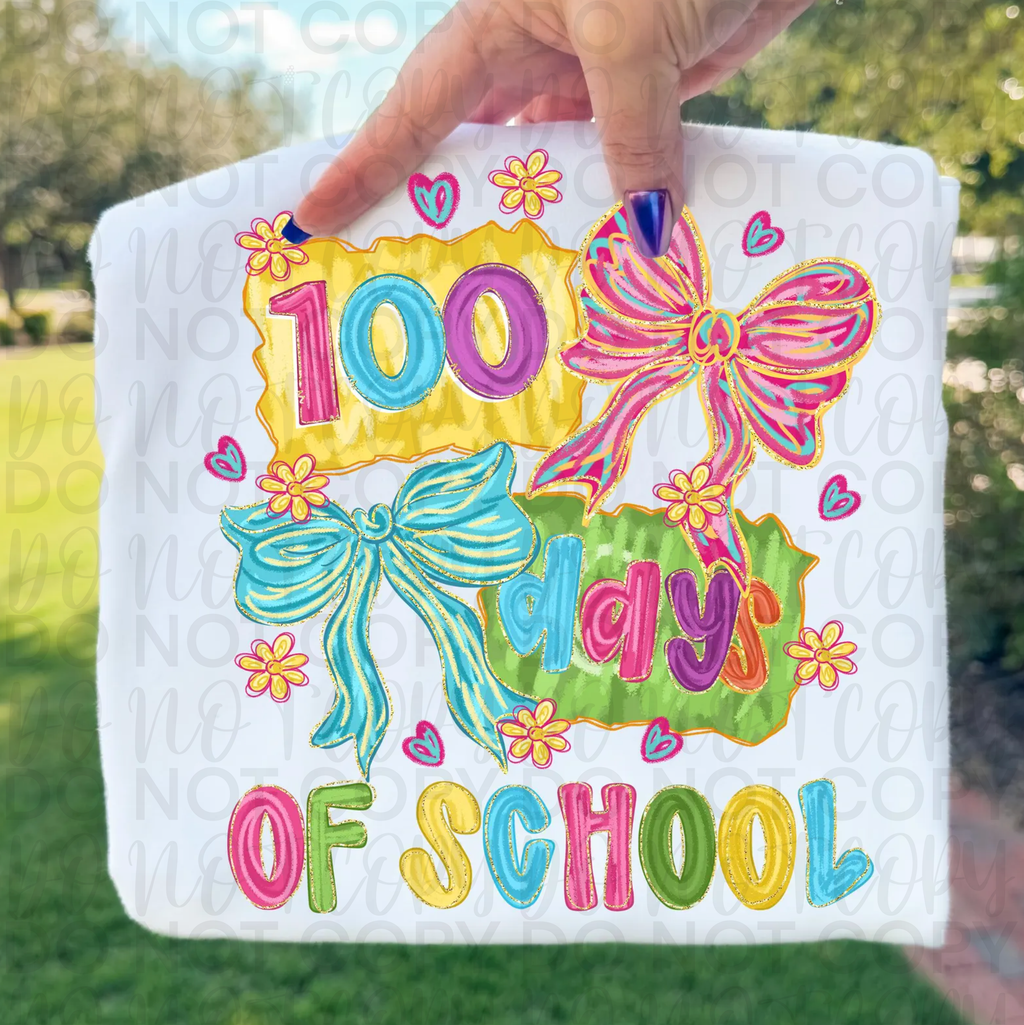 100 Days of School Brushstroke Coquette PNG