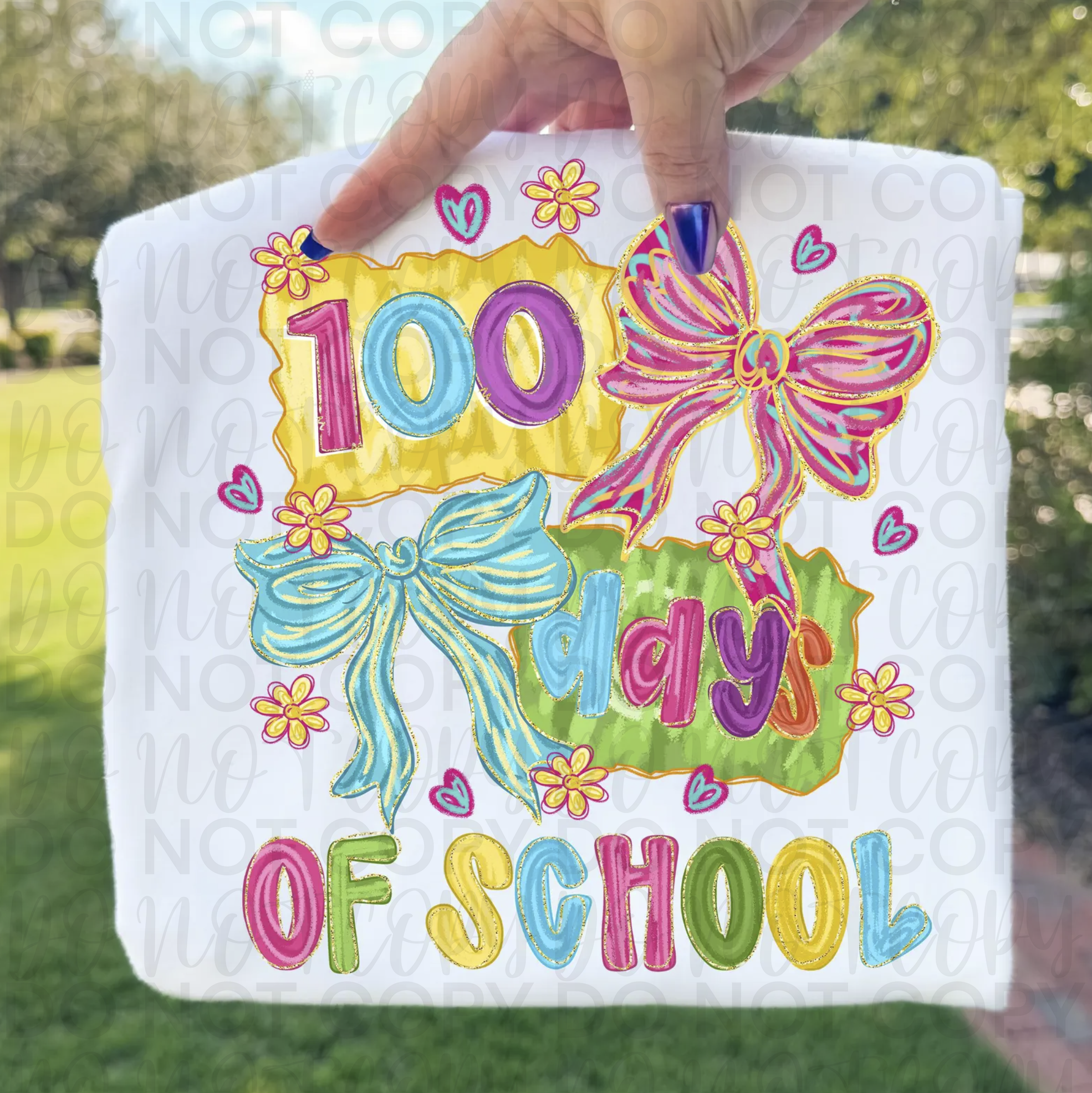 100 Days of School Brushstroke Coquette PNG