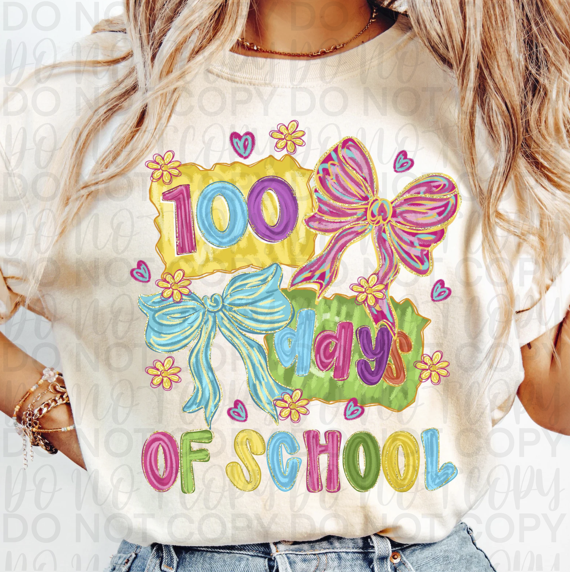100 Days of School Brushstroke Coquette PNG