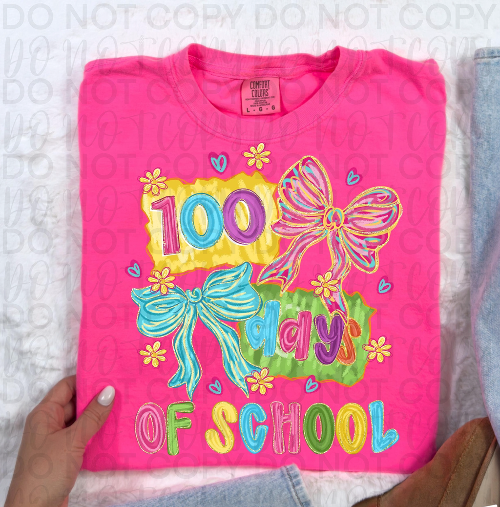 100 Days of School Brushstroke Coquette PNG