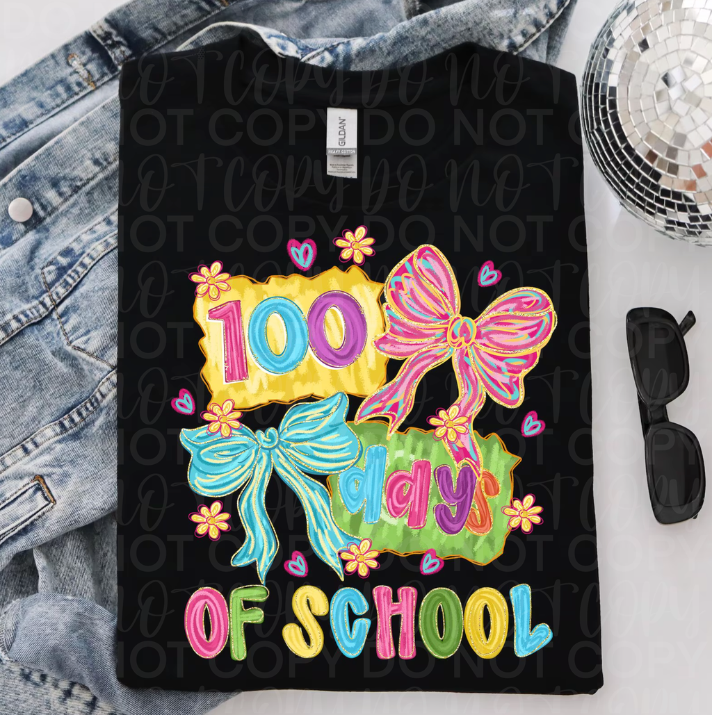 100 Days of School Brushstroke Coquette PNG