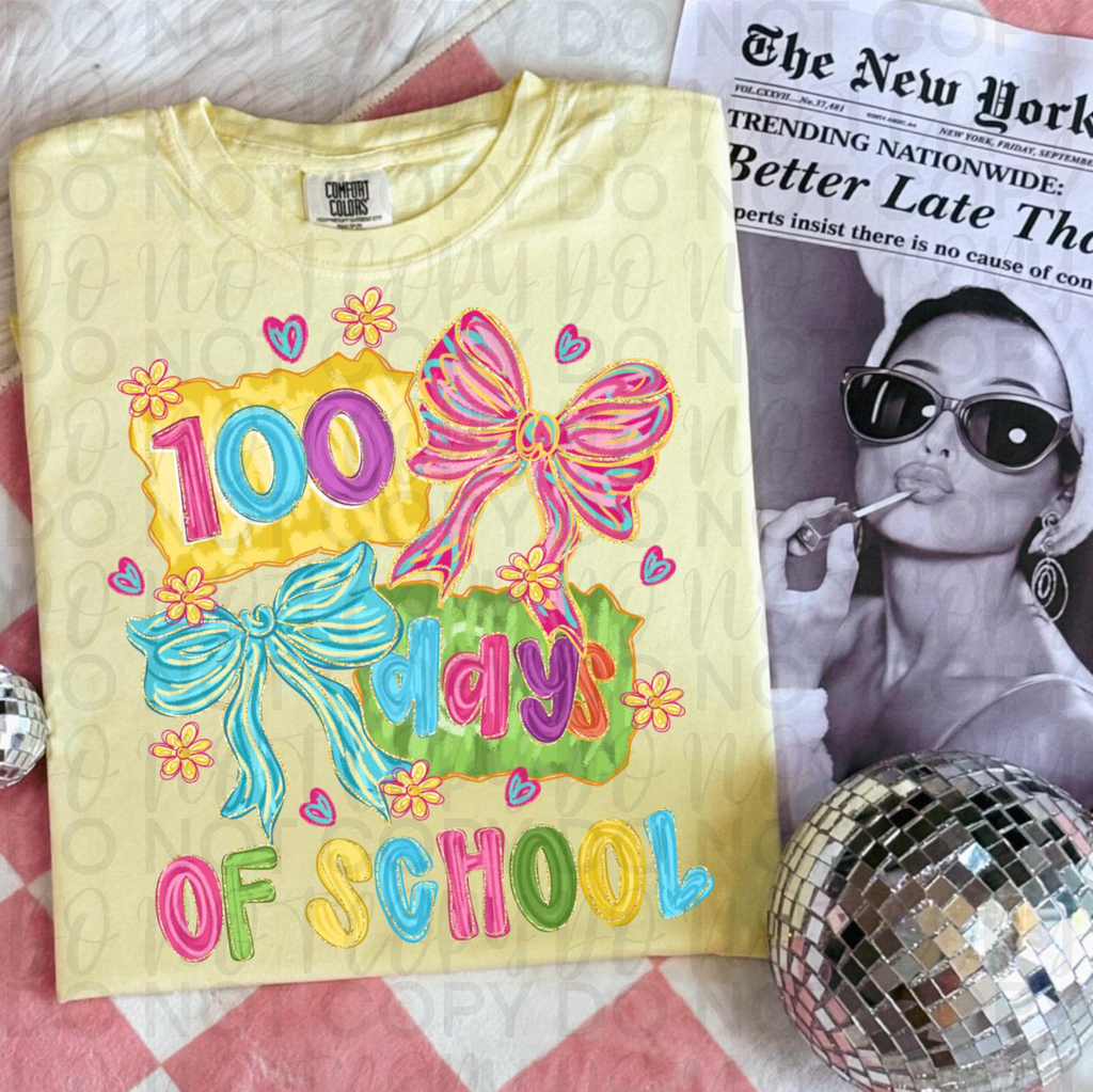 100 Days of School Brushstroke Coquette PNG