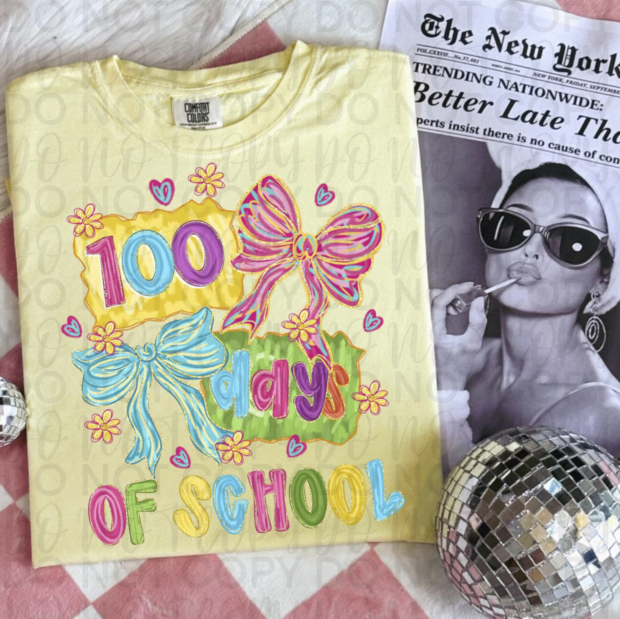 100 Days of School Brushstroke Coquette PNG