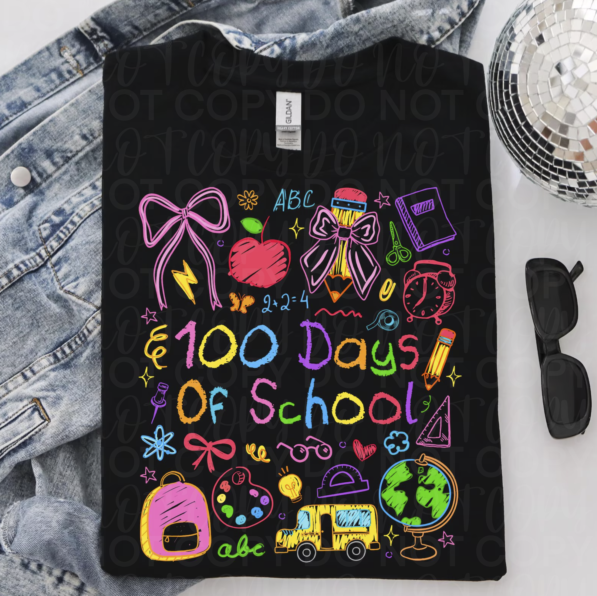 100 Days of School Coquette Doodle PNG