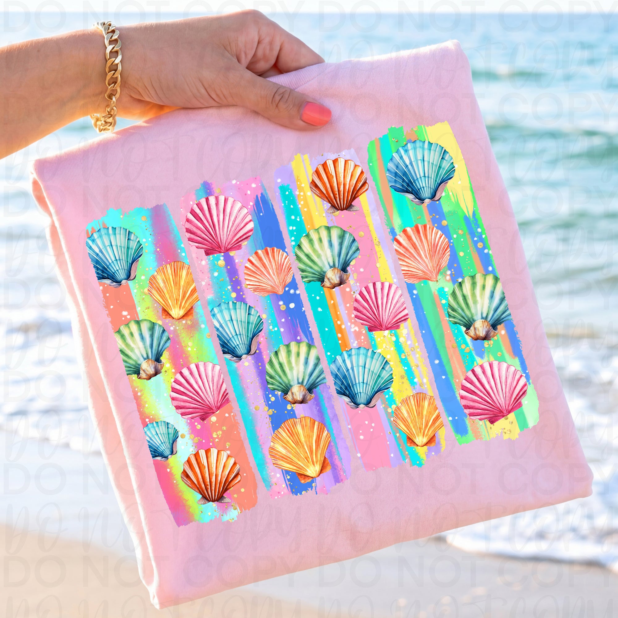 Brushstroke Beach Seashells PNG