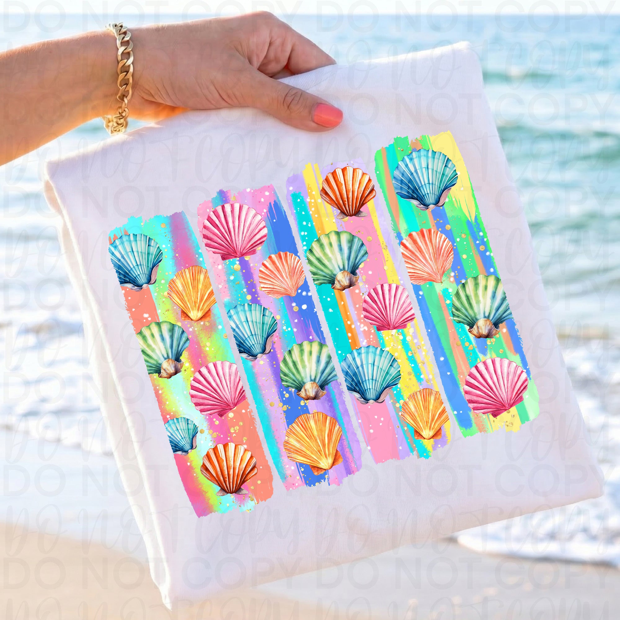 Brushstroke Beach Seashells PNG