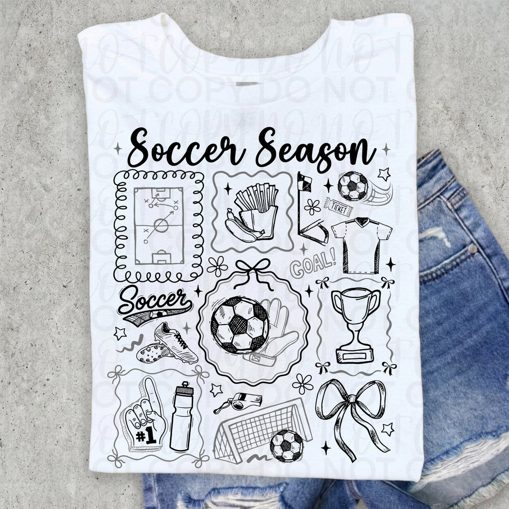 Soccer Season Doodles PNG
