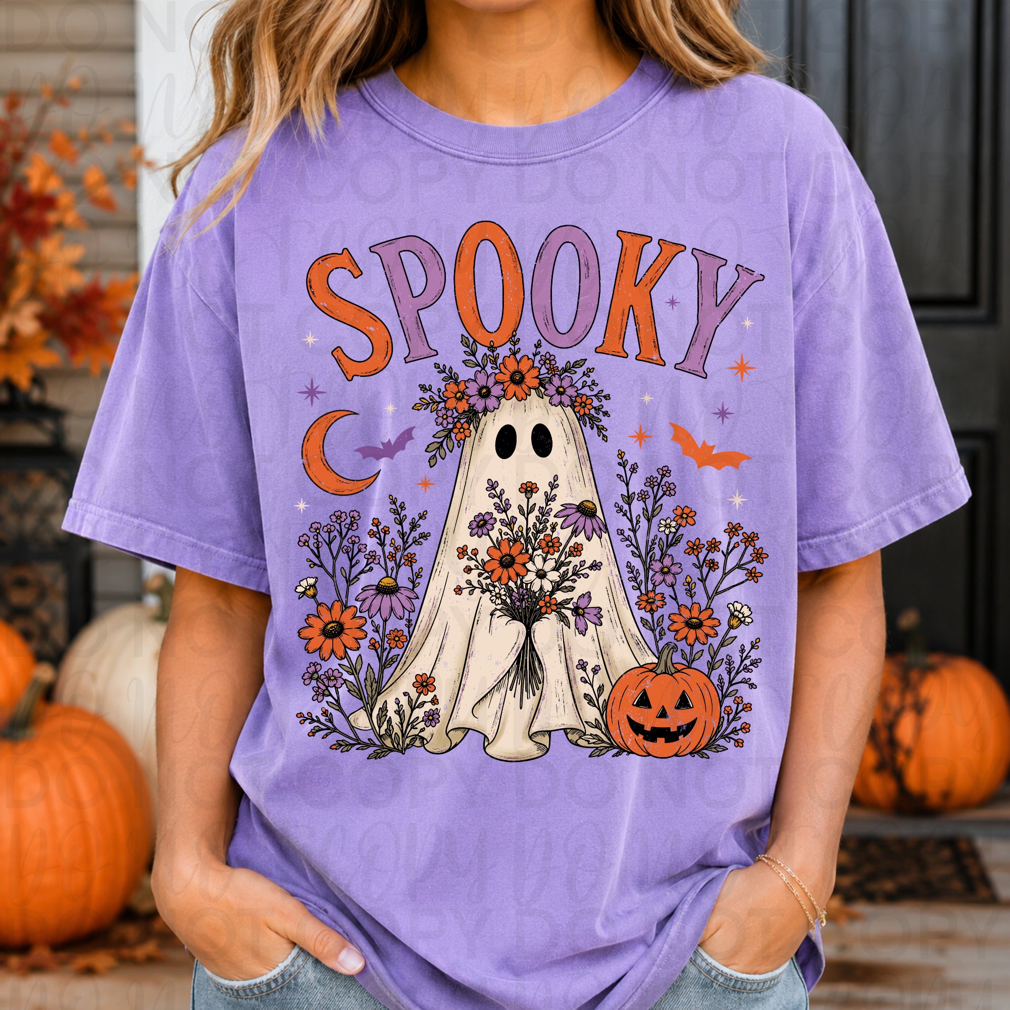 Spooky Wildflower Ghost PNG
