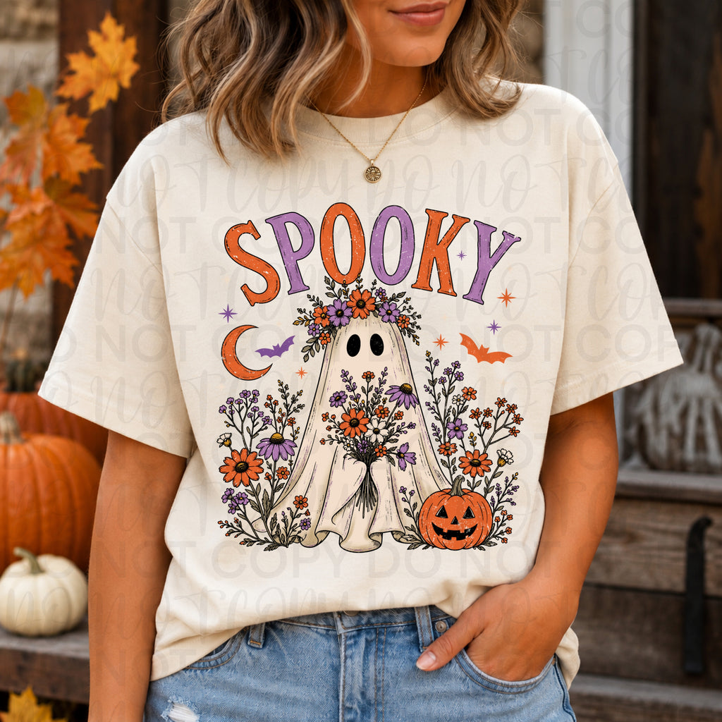 Spooky Wildflower Ghost PNG