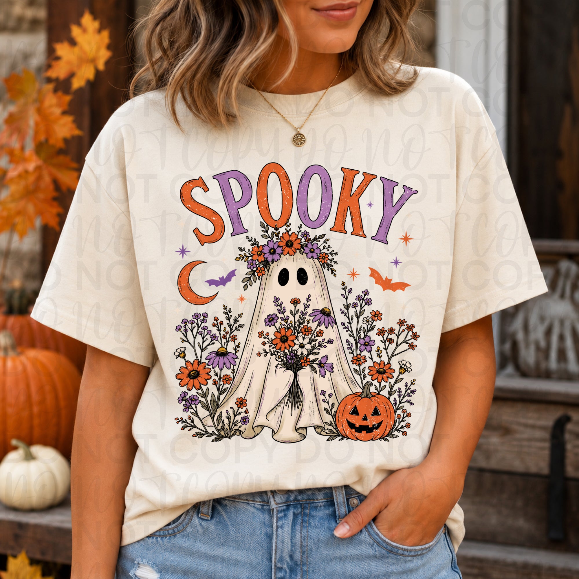 Spooky Wildflower Ghost PNG