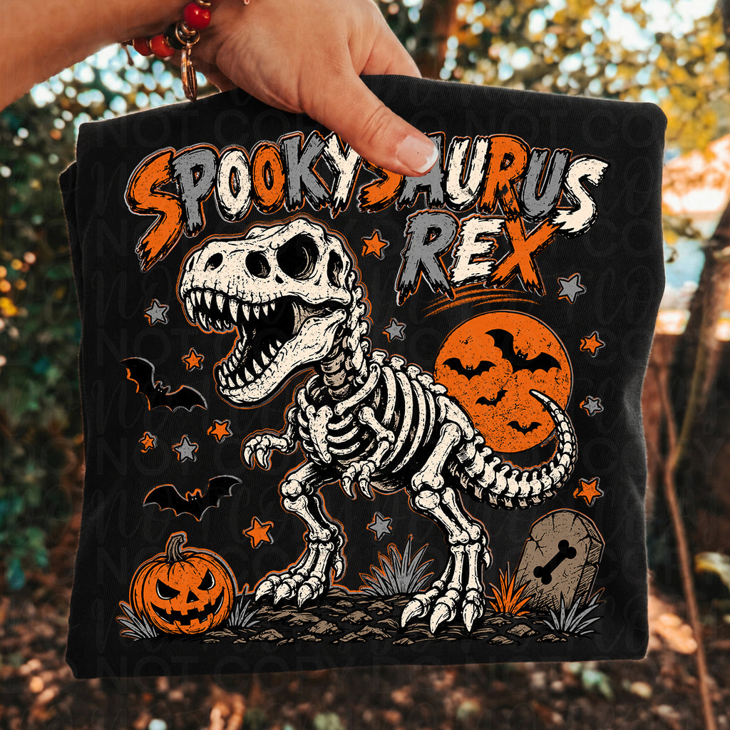 Spookysaurus Rex Boy Halloween PNG