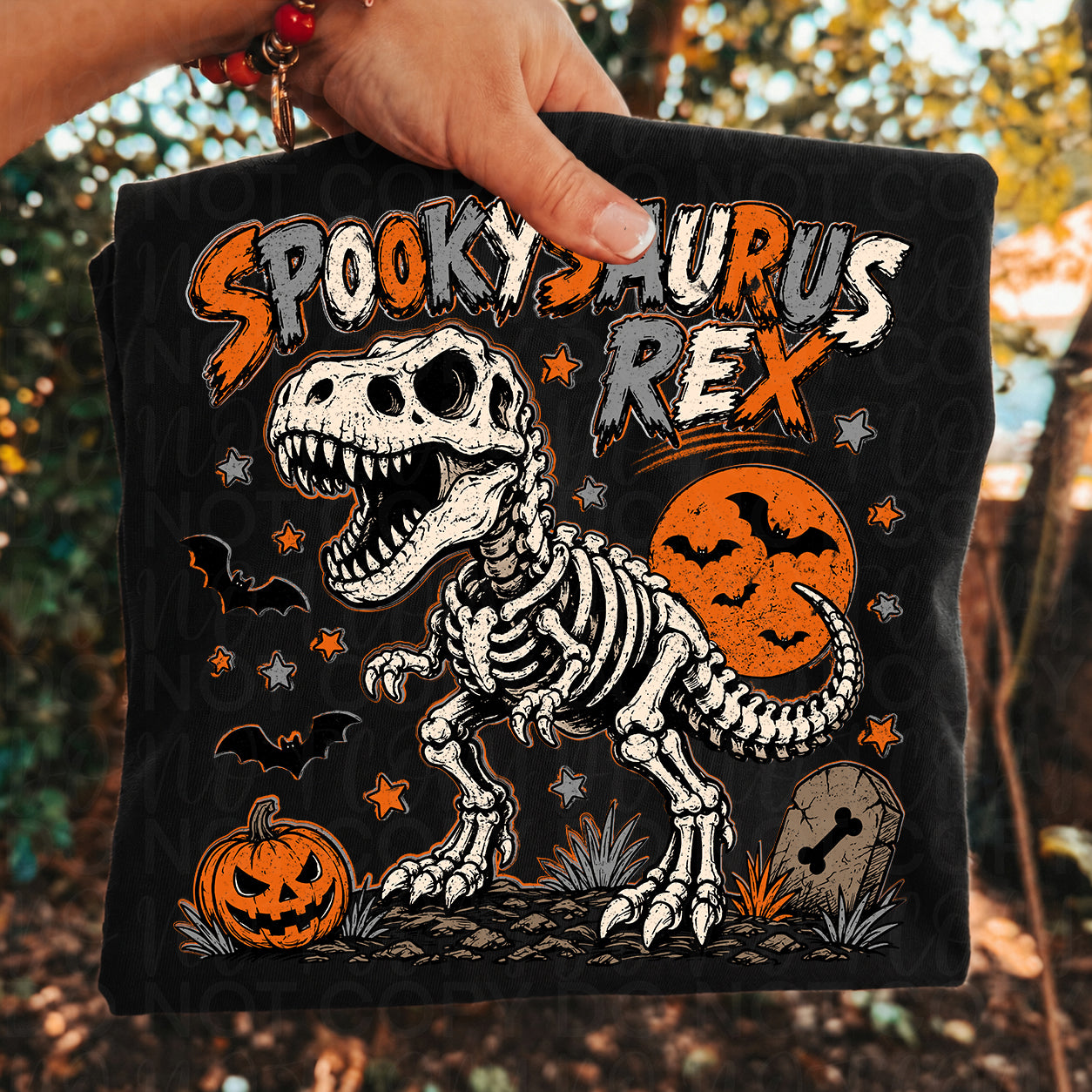 Spookysaurus Rex Boy Halloween PNG