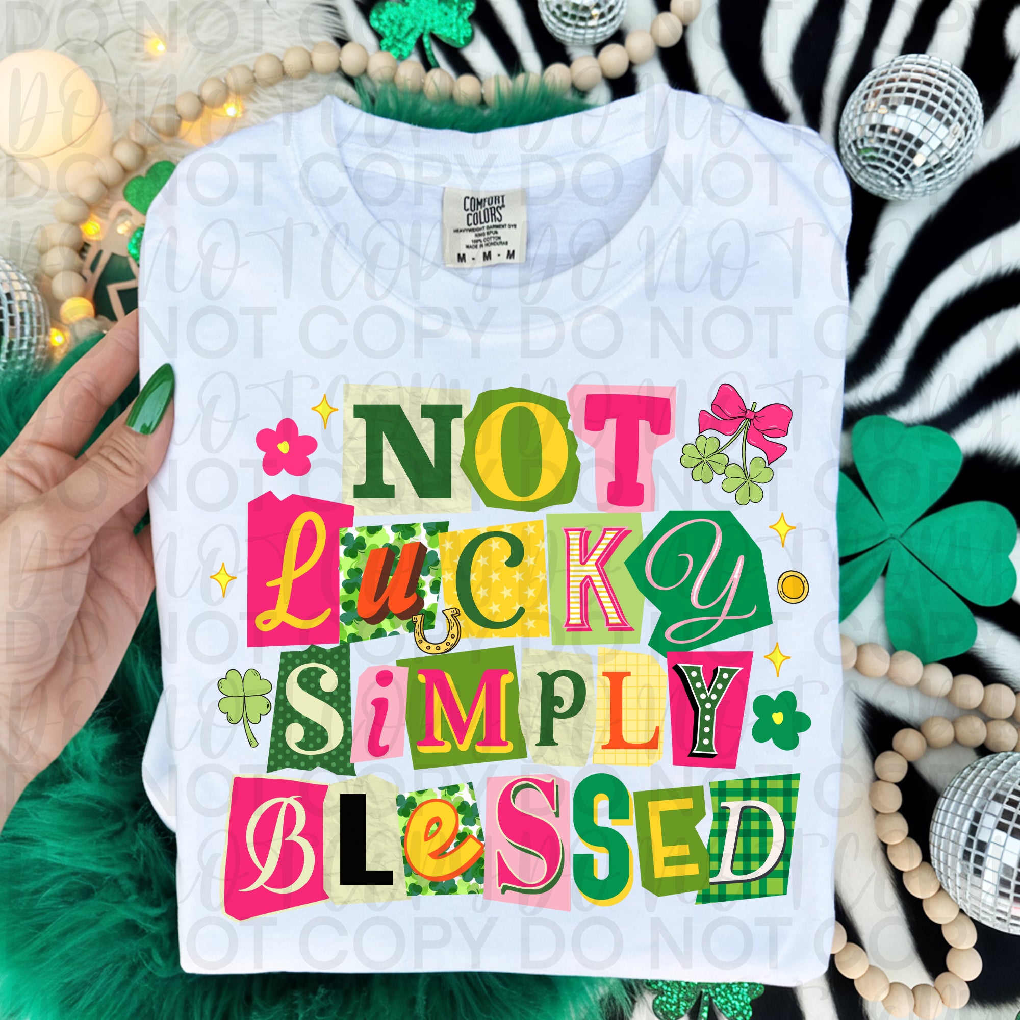 Not Lucky Simply Blessed PNG