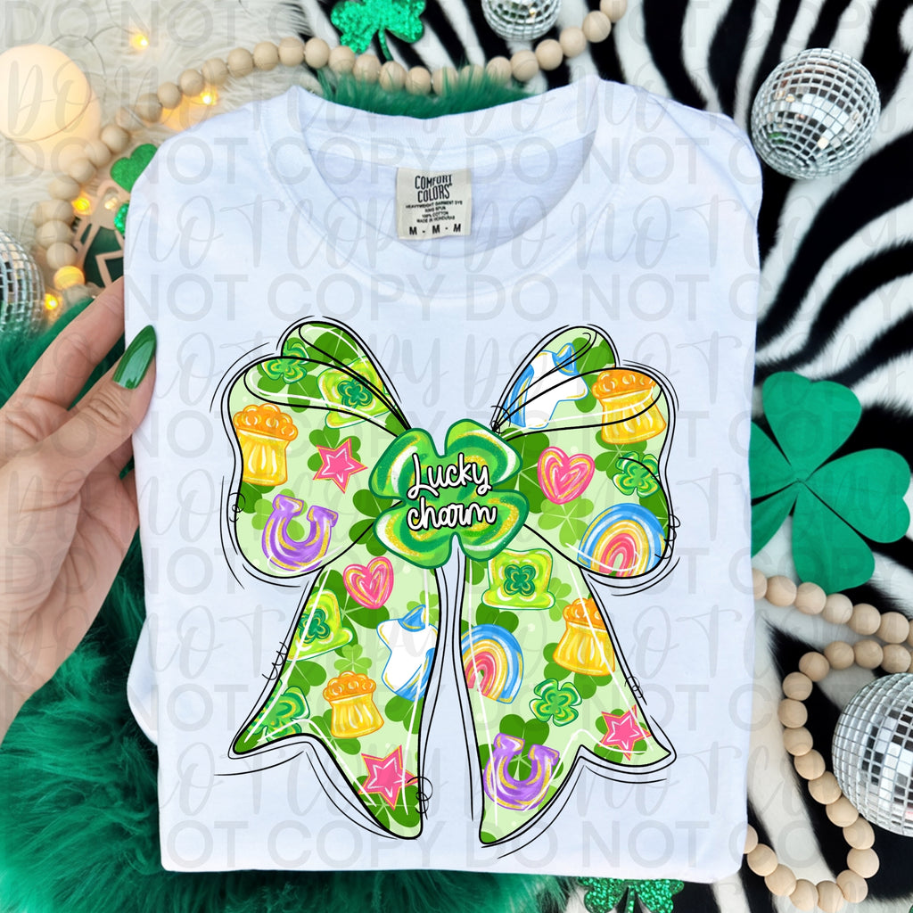 Lucky Charm St Patrick Coquette Bow PNG