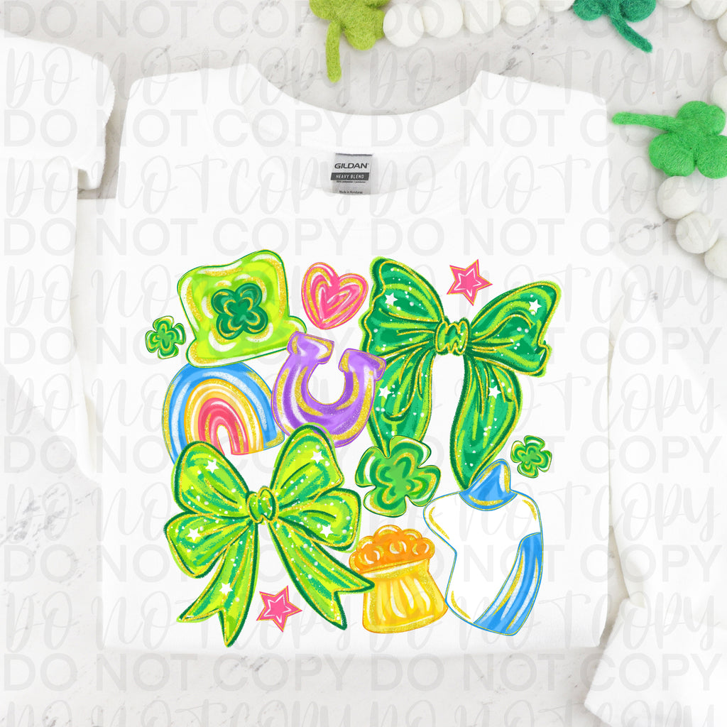 St Patricks Day Coquette Collage PNG