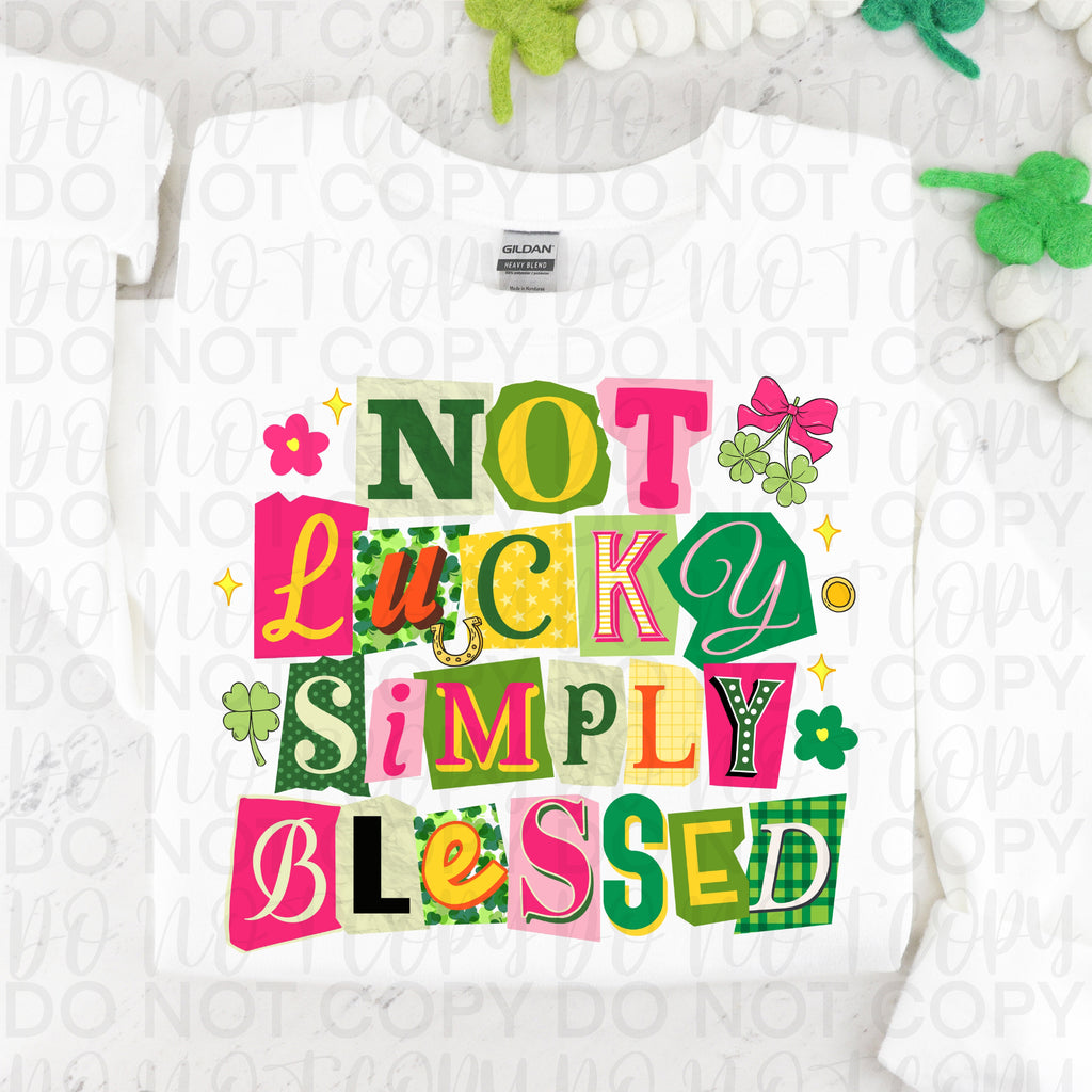 Not Lucky Simply Blessed PNG