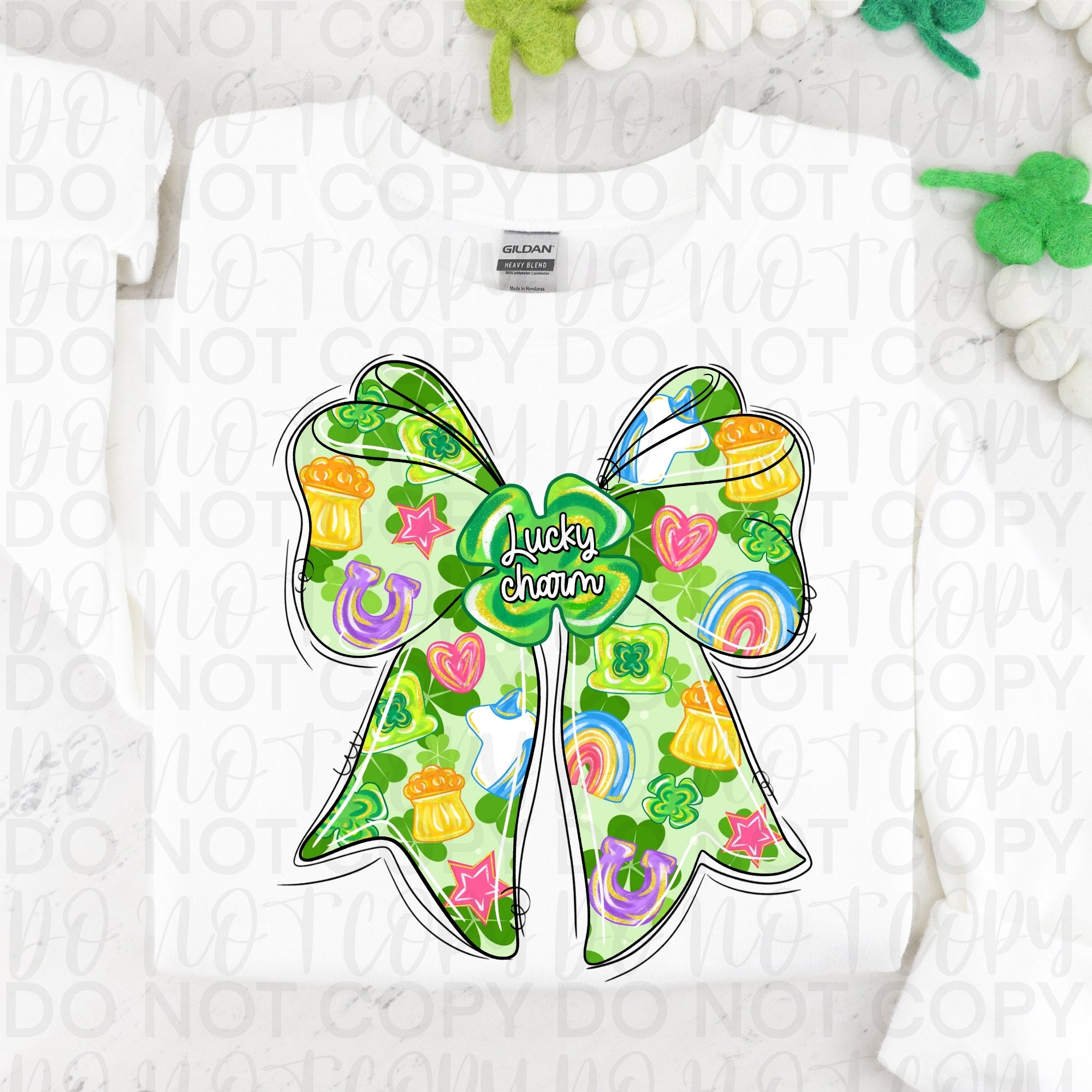 Lucky Charm St Patrick Coquette Bow PNG
