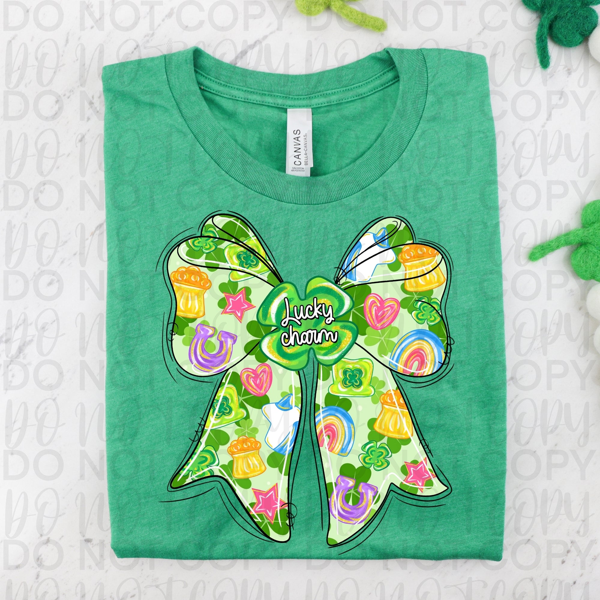 Lucky Charm St Patrick Coquette Bow PNG