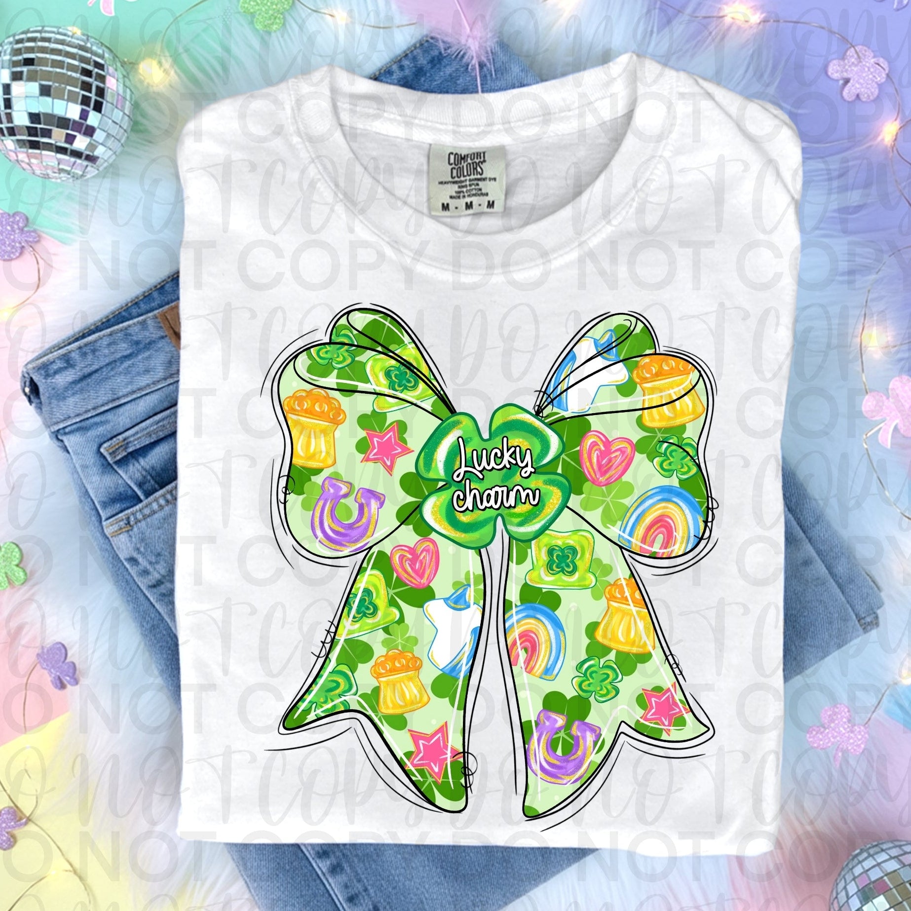 Lucky Charm St Patrick Coquette Bow PNG