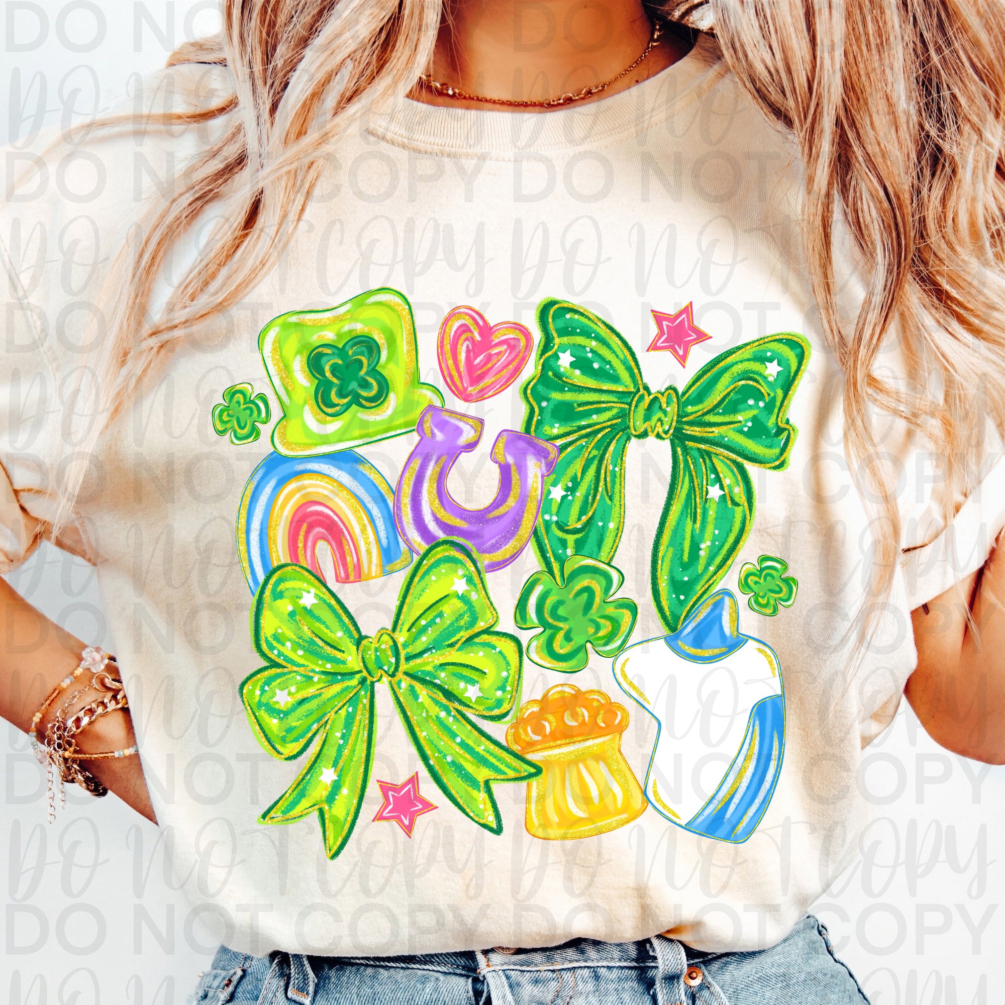 St Patricks Day Coquette Collage PNG