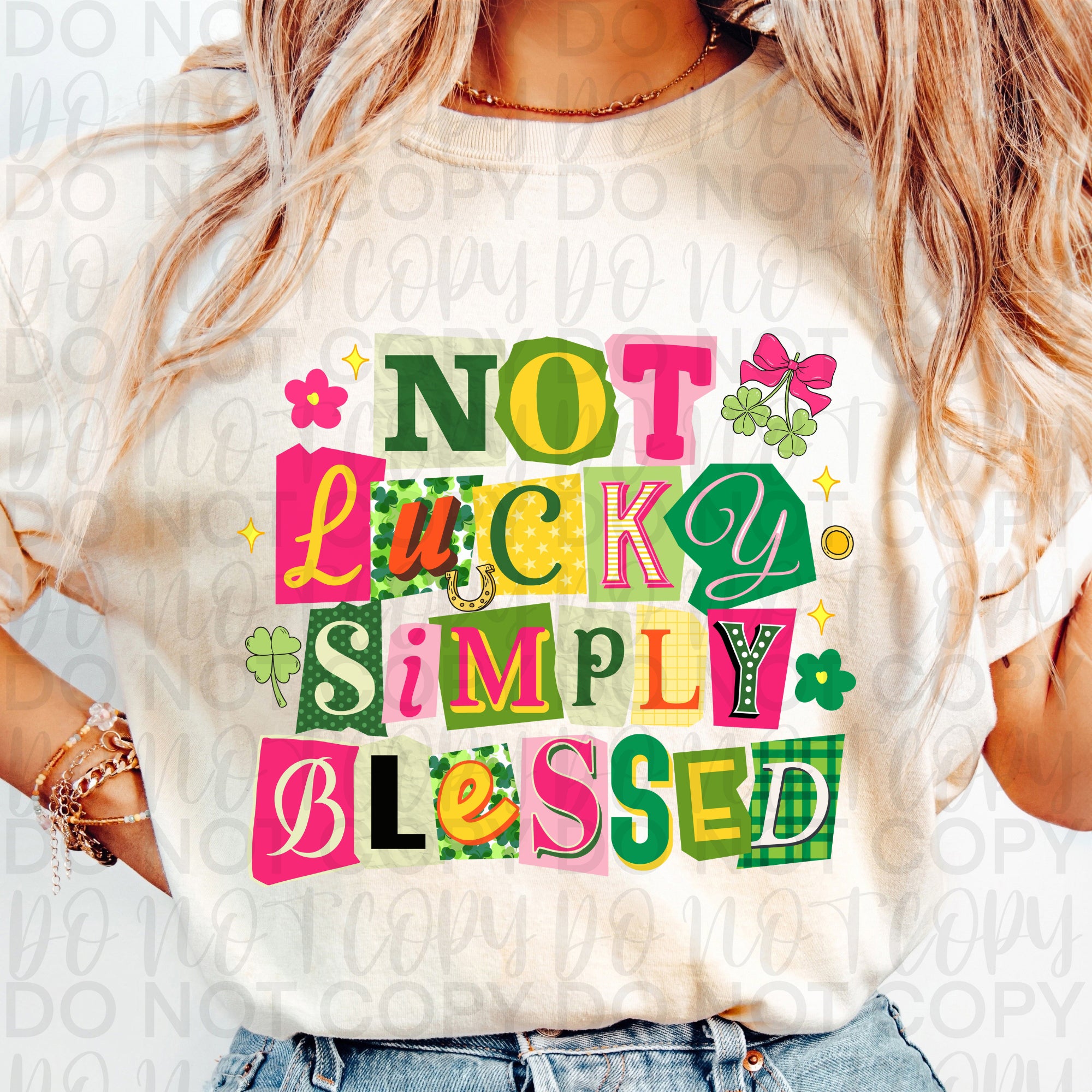 Not Lucky Simply Blessed PNG