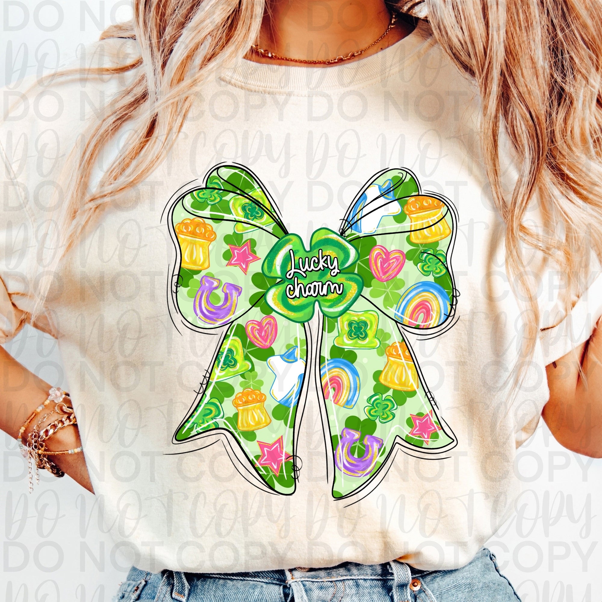 Lucky Charm St Patrick Coquette Bow PNG