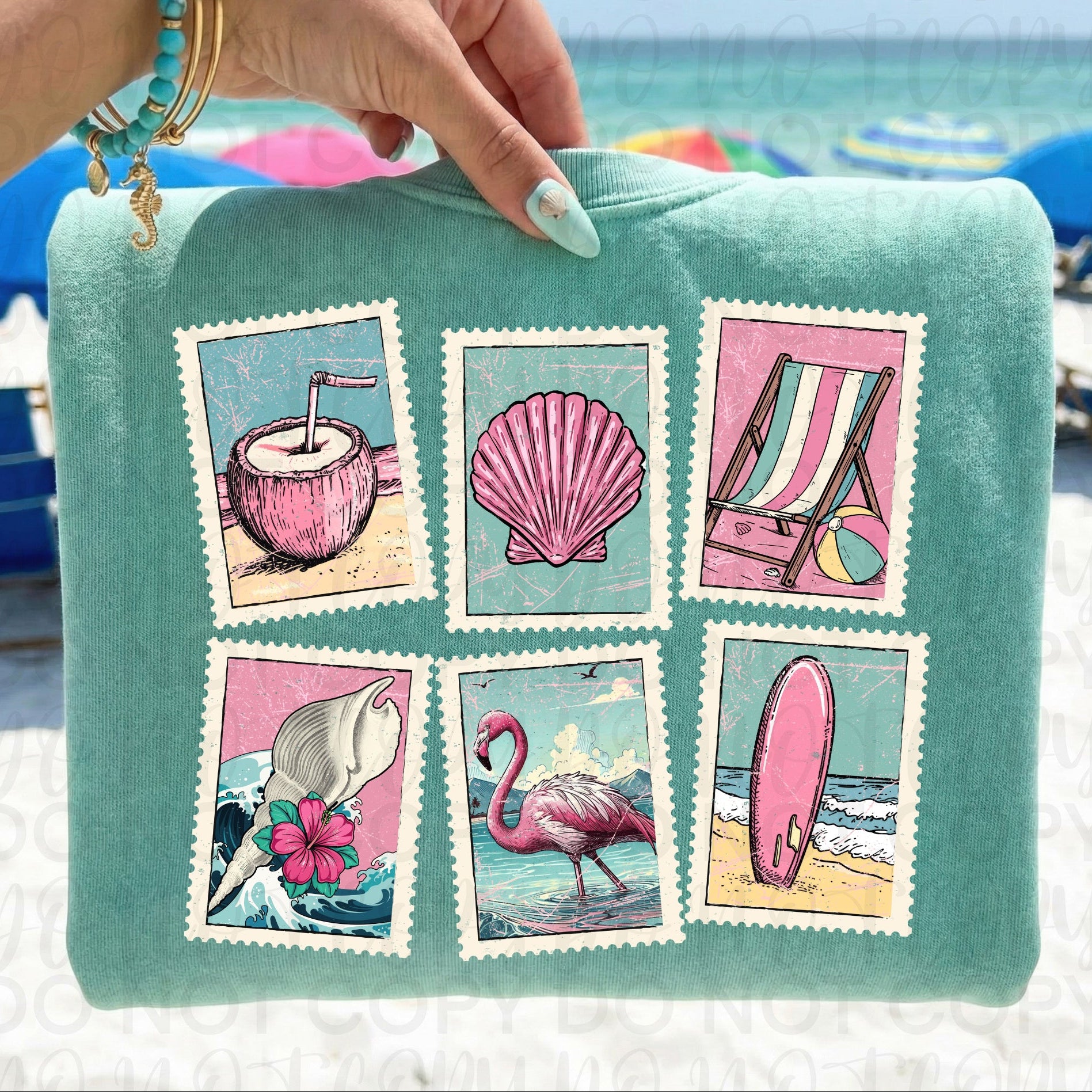 Vintage Summer Stamps PNG