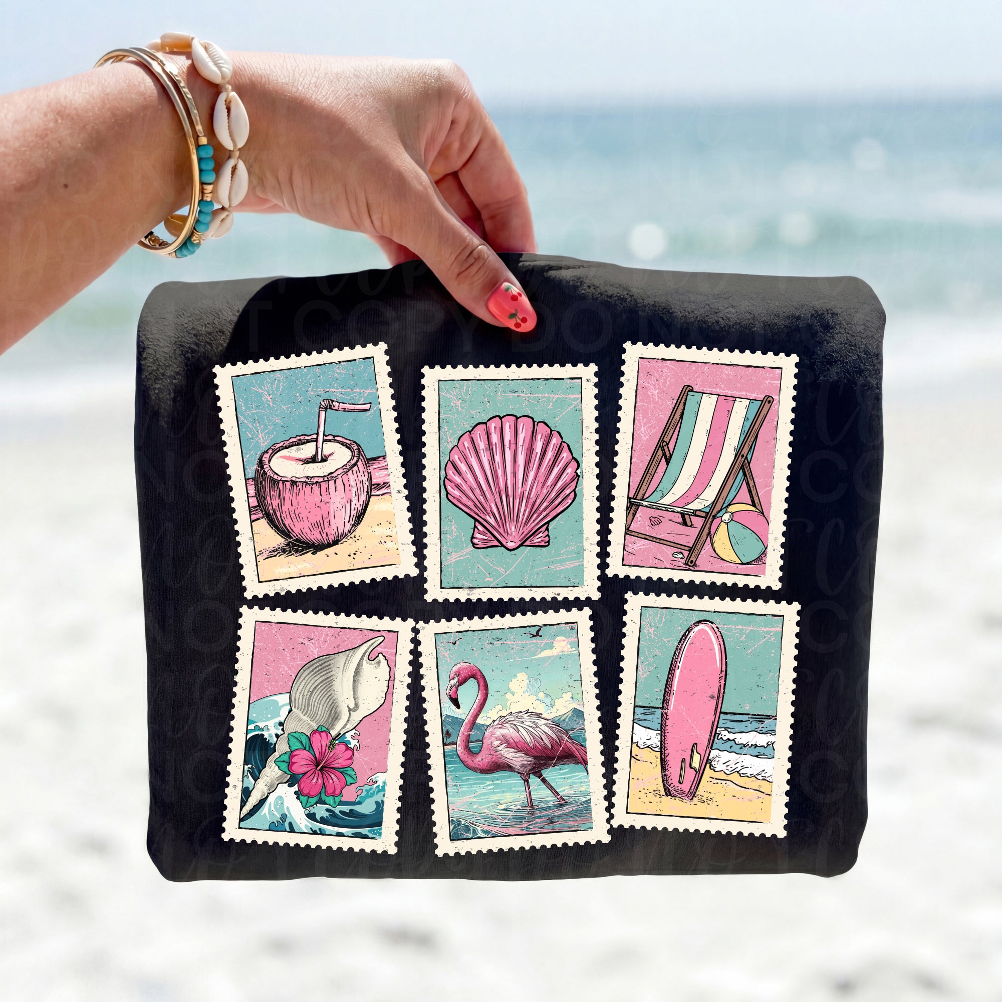 Vintage Summer Stamps PNG