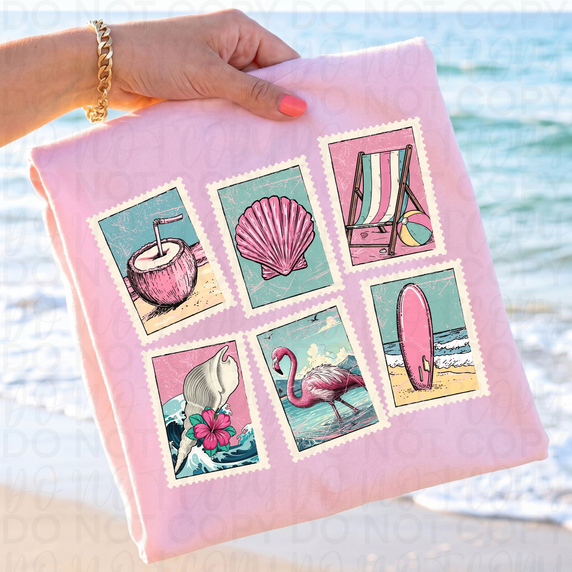 Vintage Summer Stamps PNG
