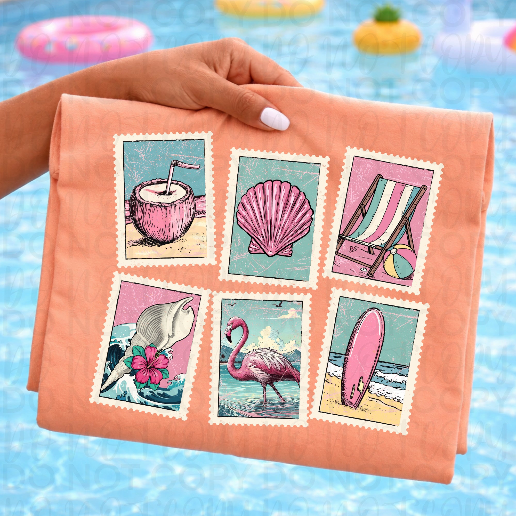 Vintage Summer Stamps PNG