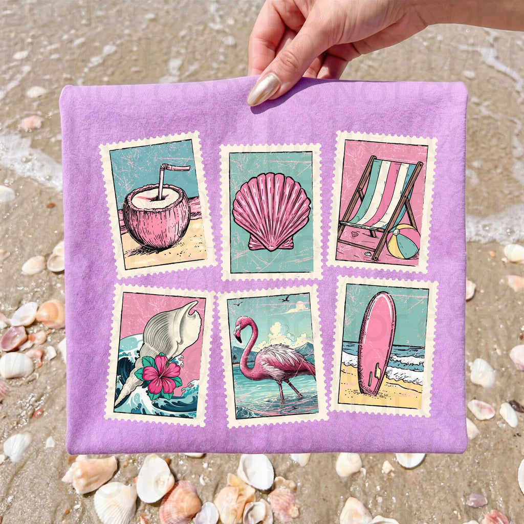 Vintage Summer Stamps PNG