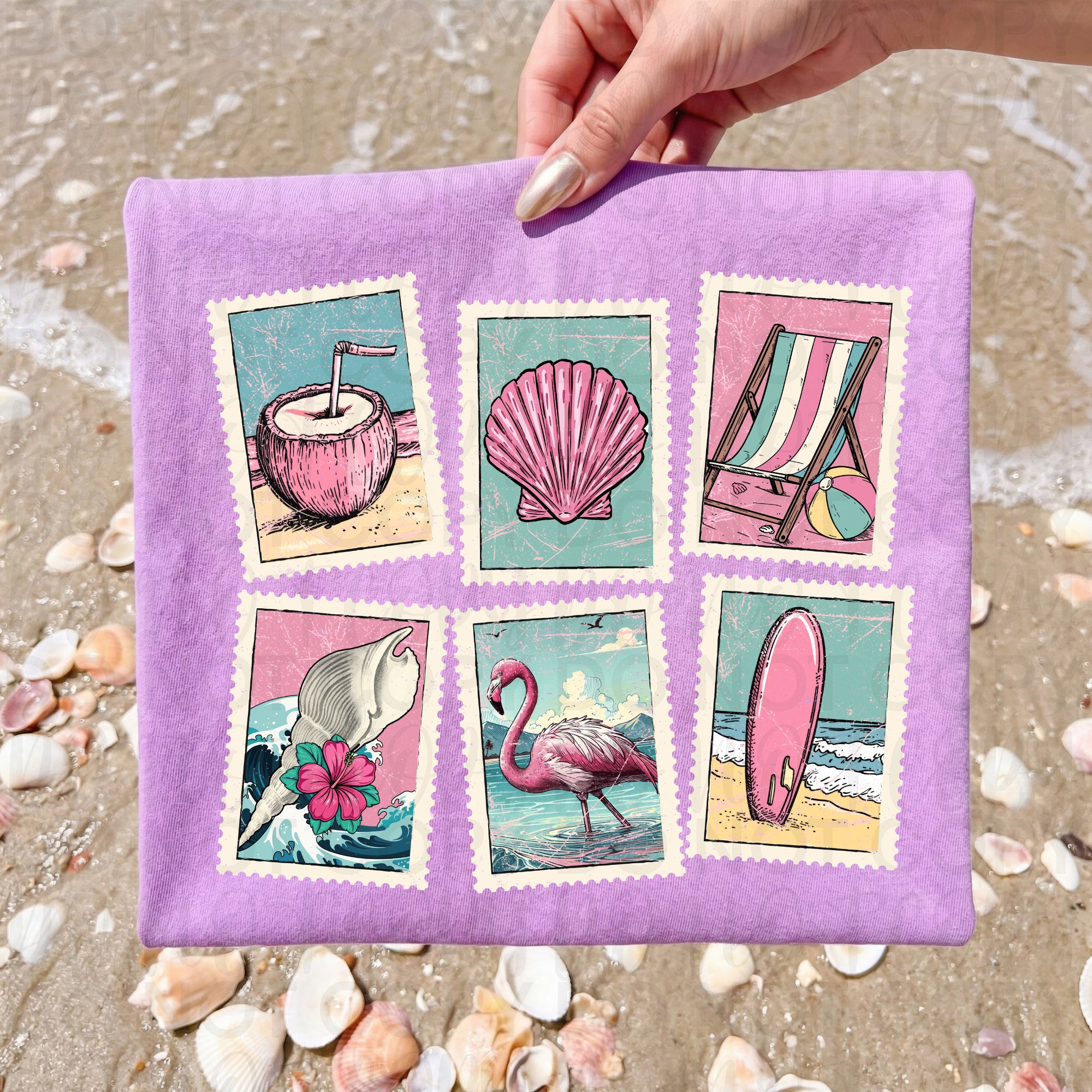 Vintage Summer Stamps PNG