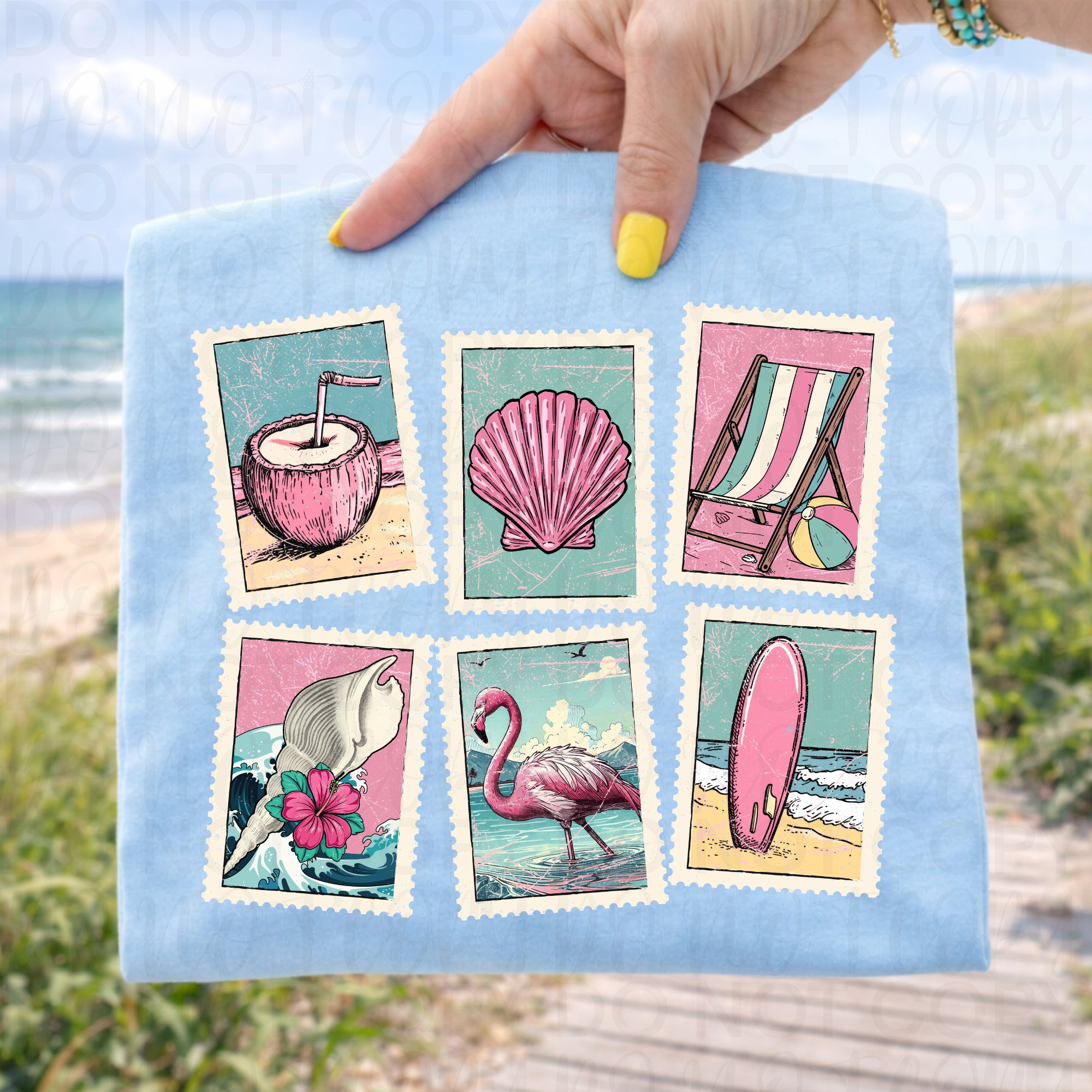 Vintage Summer Stamps PNG